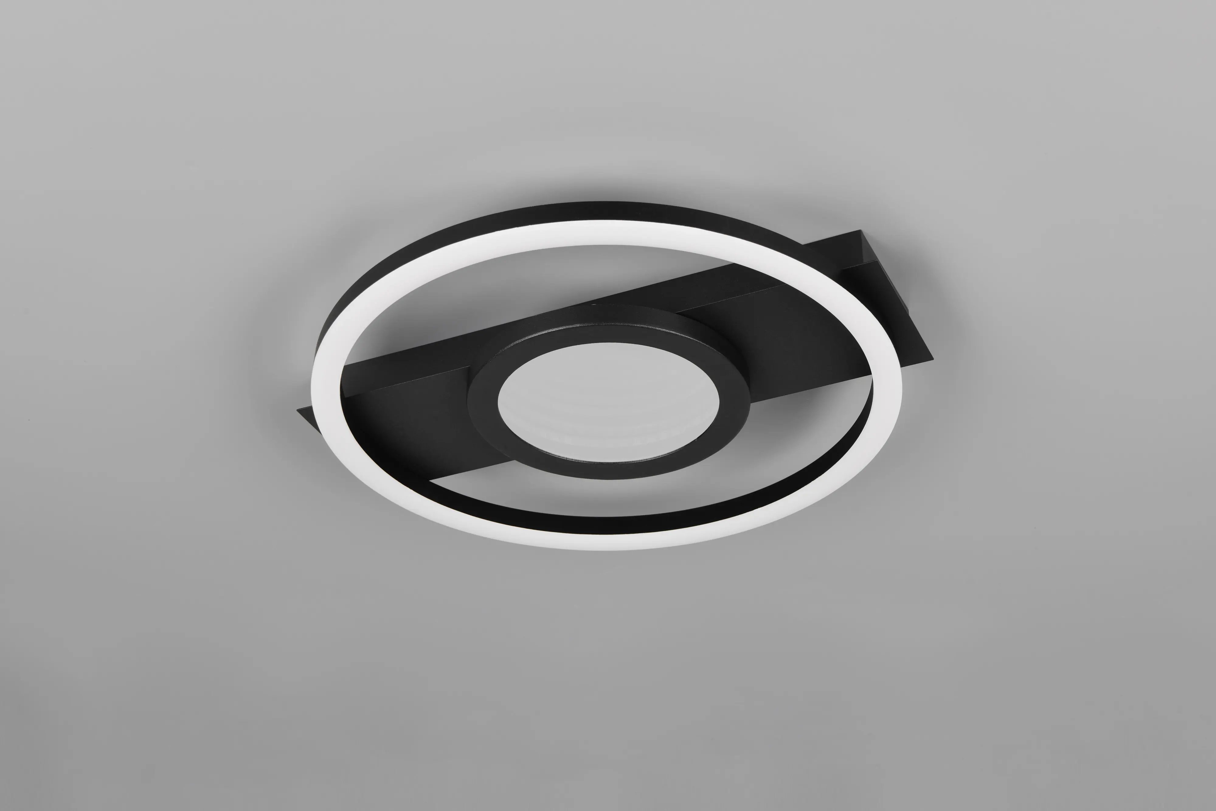 Trio LED Deckenleuchte Wheeler 16 W schwarz matt