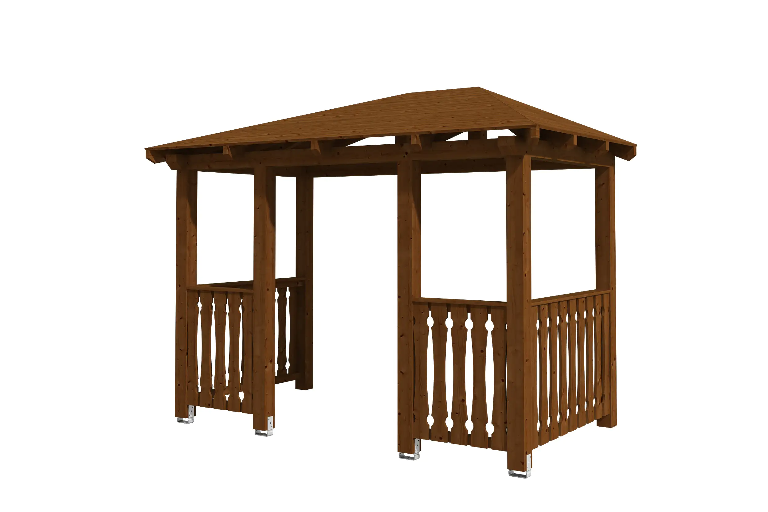 SKAN HOLZ Vordach Wismar Typ 8 351 x 187 cm, lasiert in Nussbaum