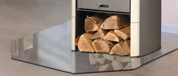 FireFix Bodenplatte Glas 100 x 110 cm Sechseck Funkenschutzplatte