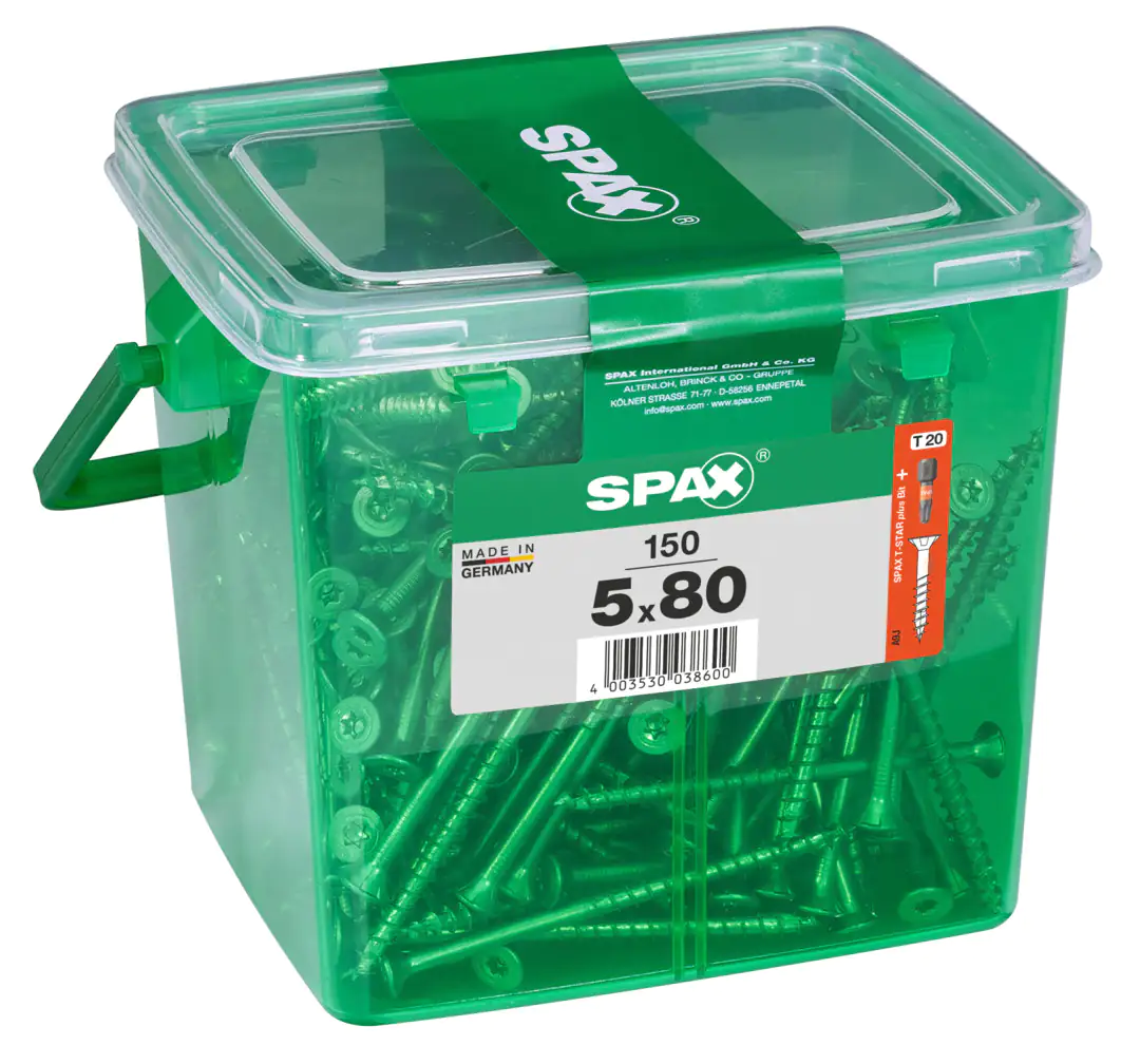 Spax Universalschrauben 5.0 x 80 mm TX 20 Senkkopf - 150 Stk.