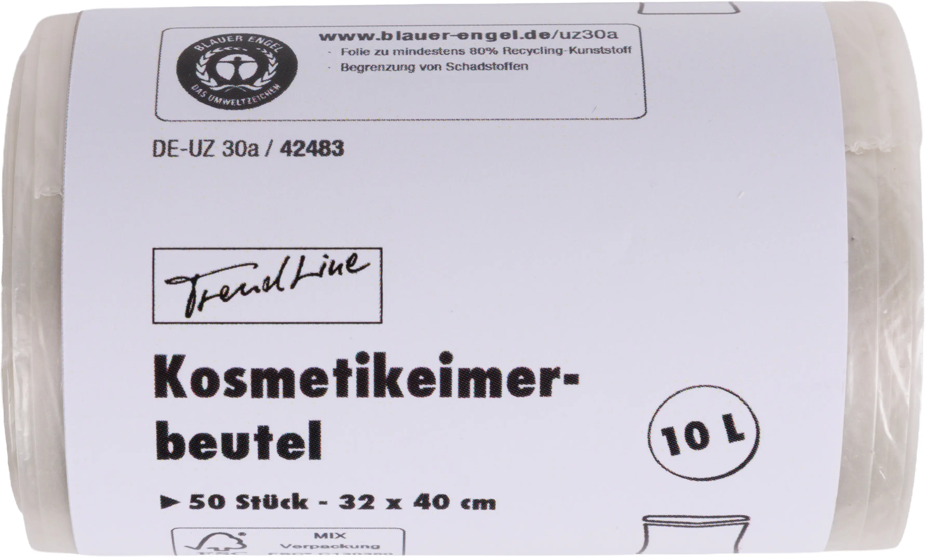 Trendline Kosmetikeimerbeutel 10 L, transparent, 50 Stück