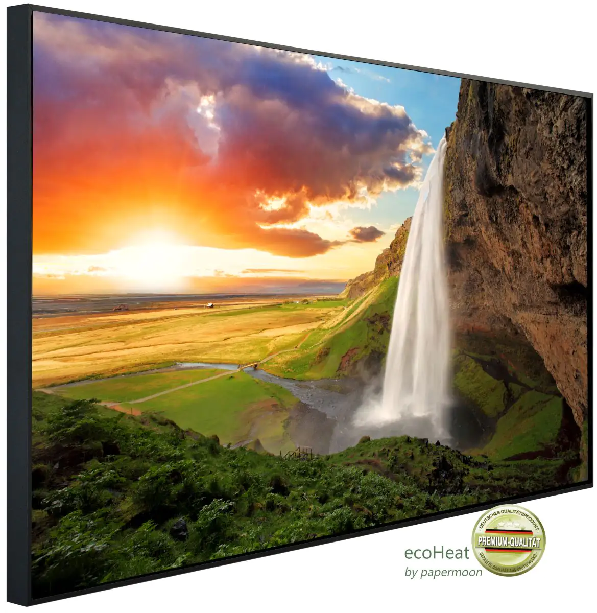 papermoon Infrarotheizkörper EcoHeat 75x120 cm 900 Watt, Wasserfall Island