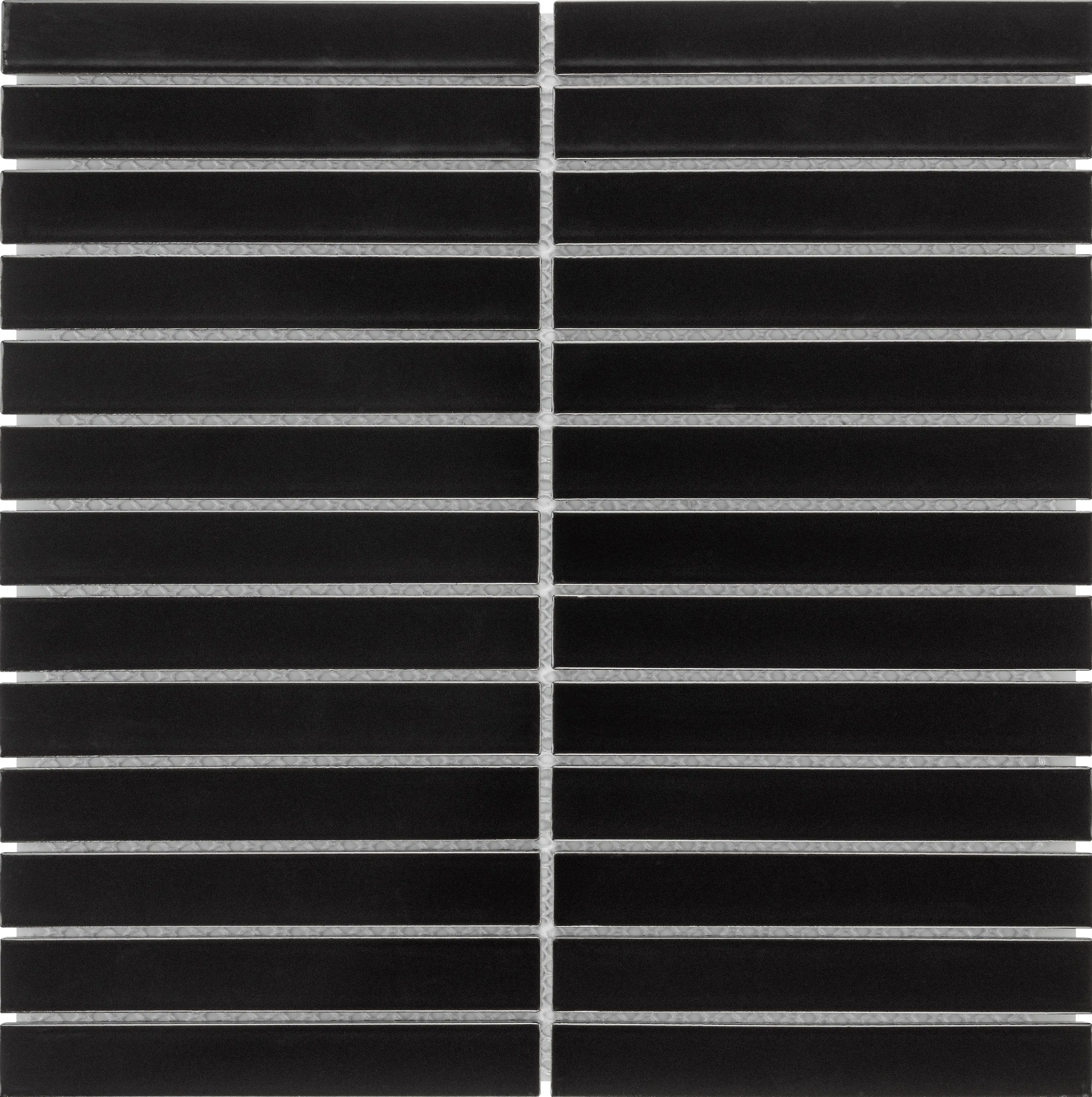 KNG Mosaikfliese Sticks 29,6 x 29,9 cm schwarz matt