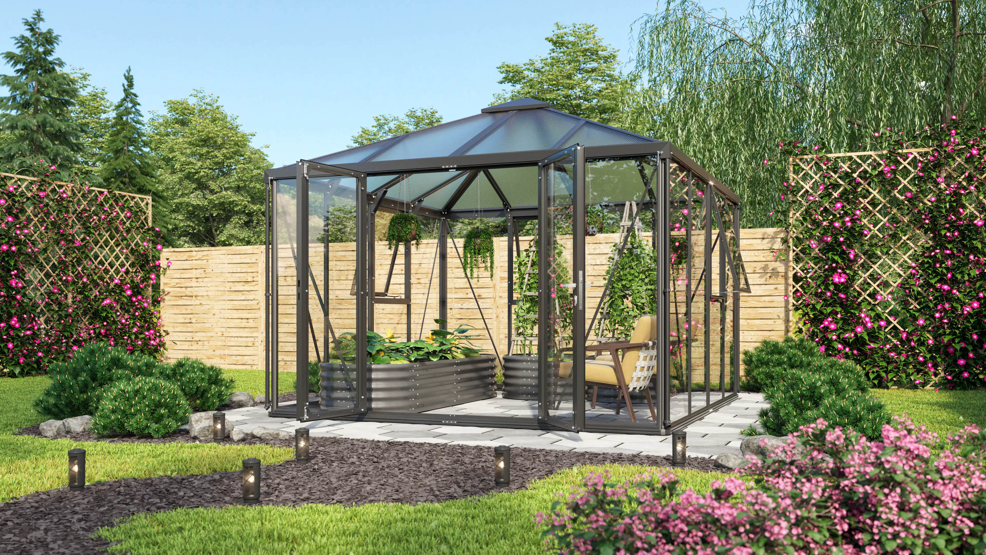 Vitavia Premium-Gewächshaus Minos 10200 317 x 322 cm 3 mm Sicherheitsglas Vitavia Premium-Gewächshaus Minos 10200 317 x 322 cm 3 mm Sicherheitsglas