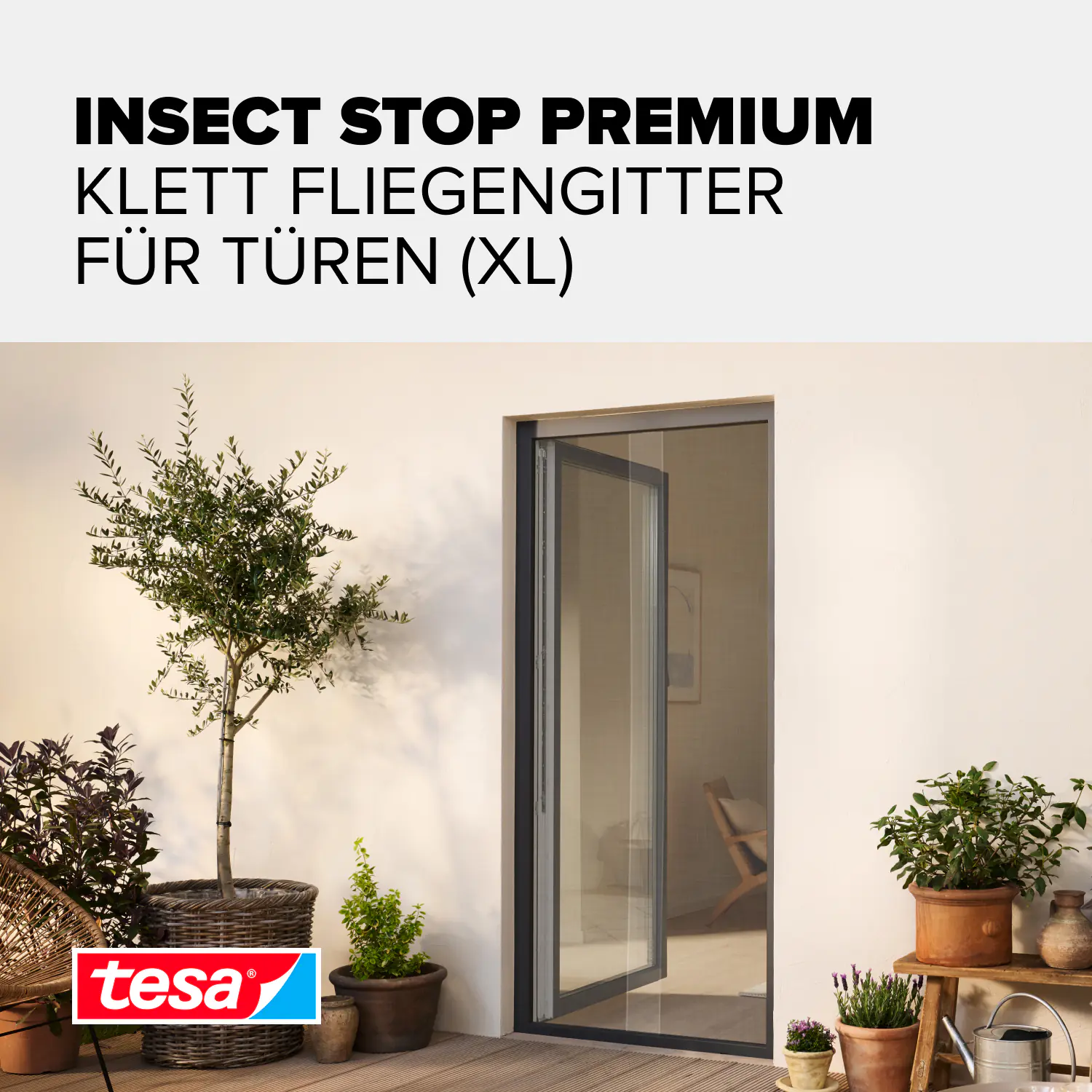 tesa Insektenschutz-Klettbandsystem 2 x (0,65 m x 2,5 m) weiß