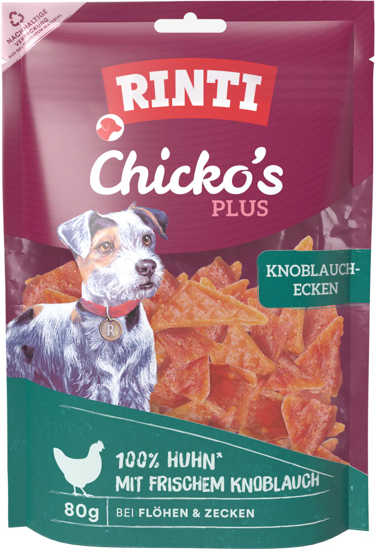 Rinti Chicko Plus Hundesnack 80 g Huhn & Knoblauch