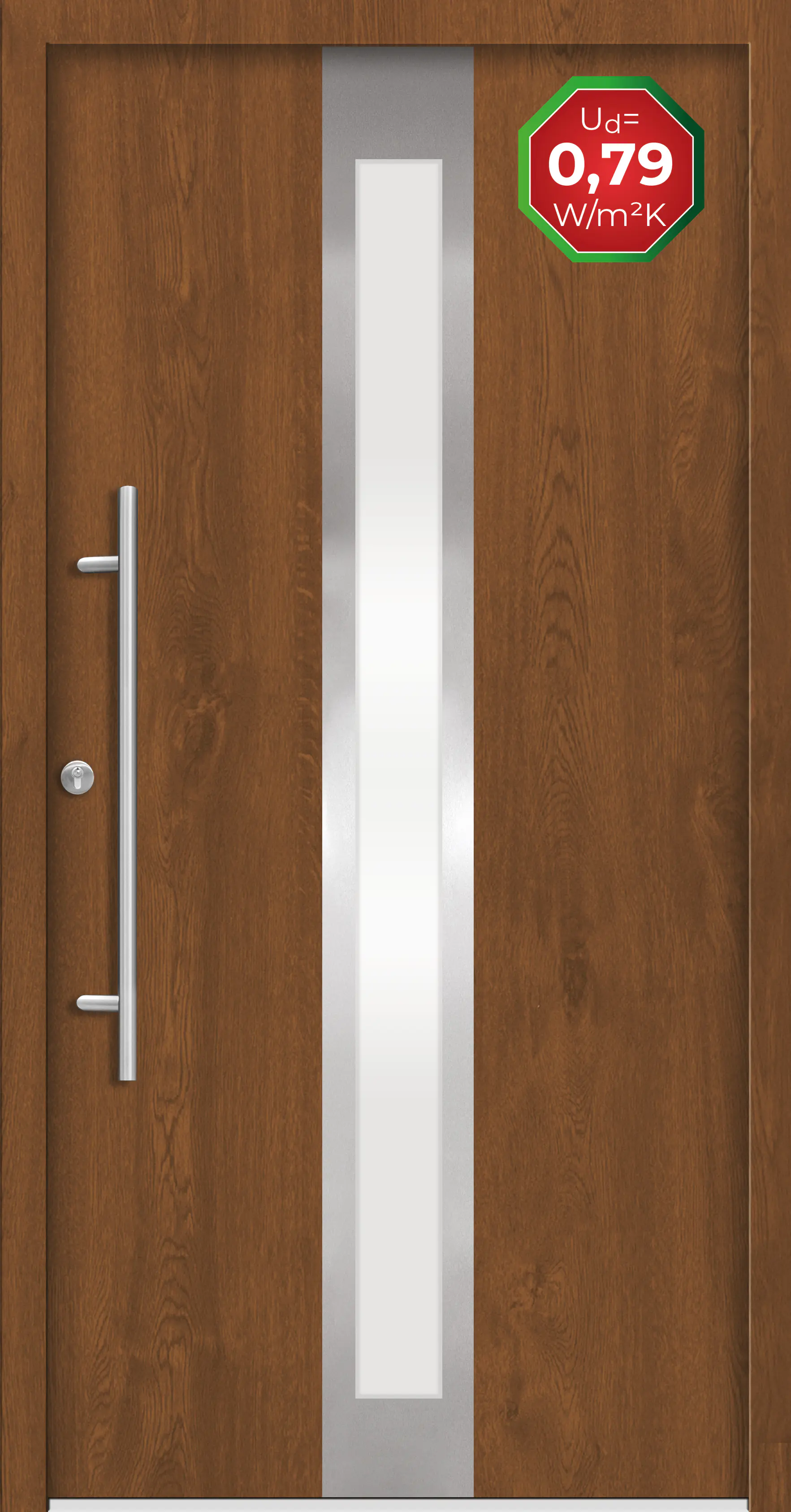 Splendoor Haustür Passivedoor Premium B01 Golden Oak DIN Links 110 x 210 cm