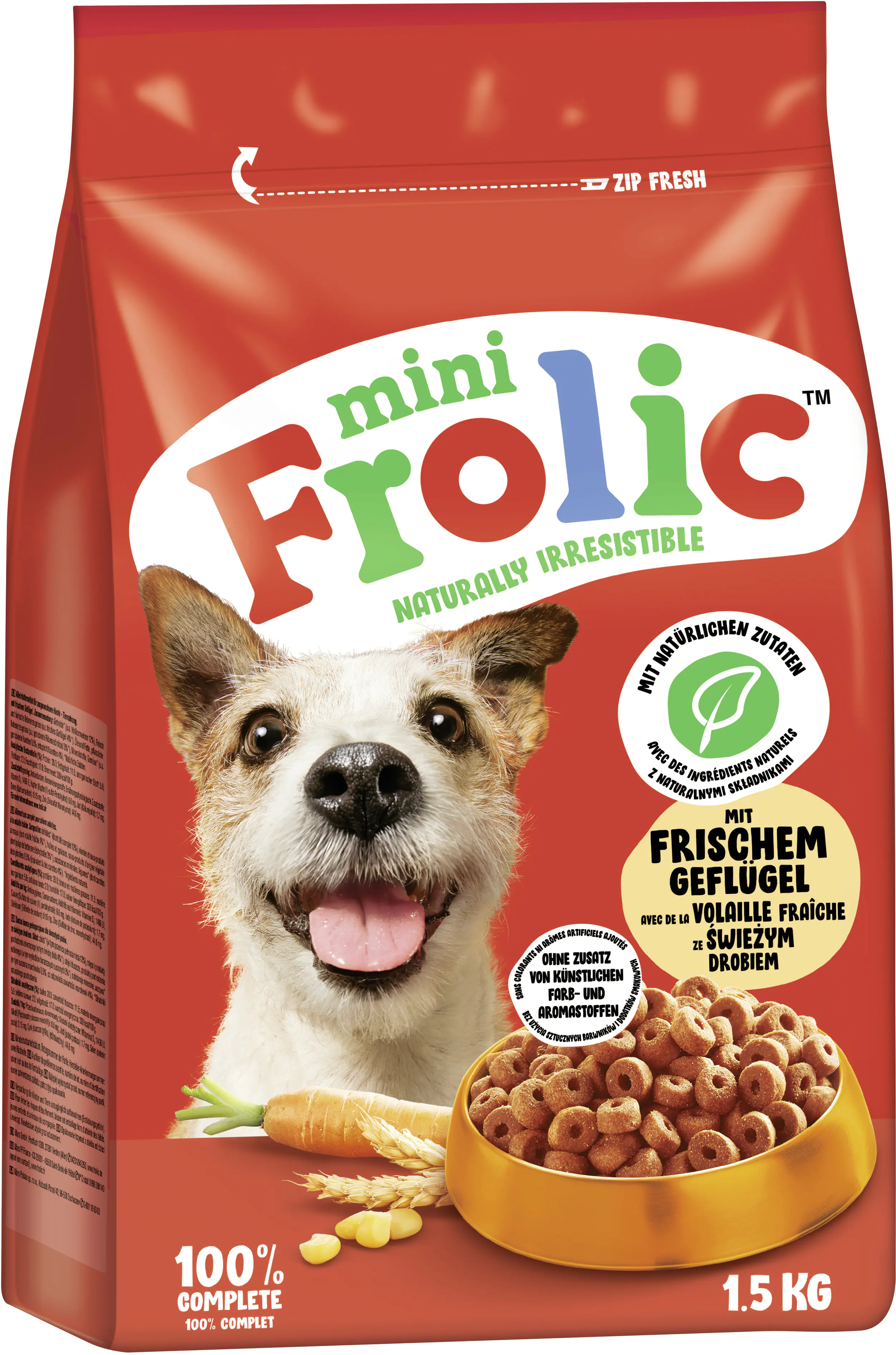 Frolic Hundetrockenfutter Adult Mini 1,5 kg Geflügel