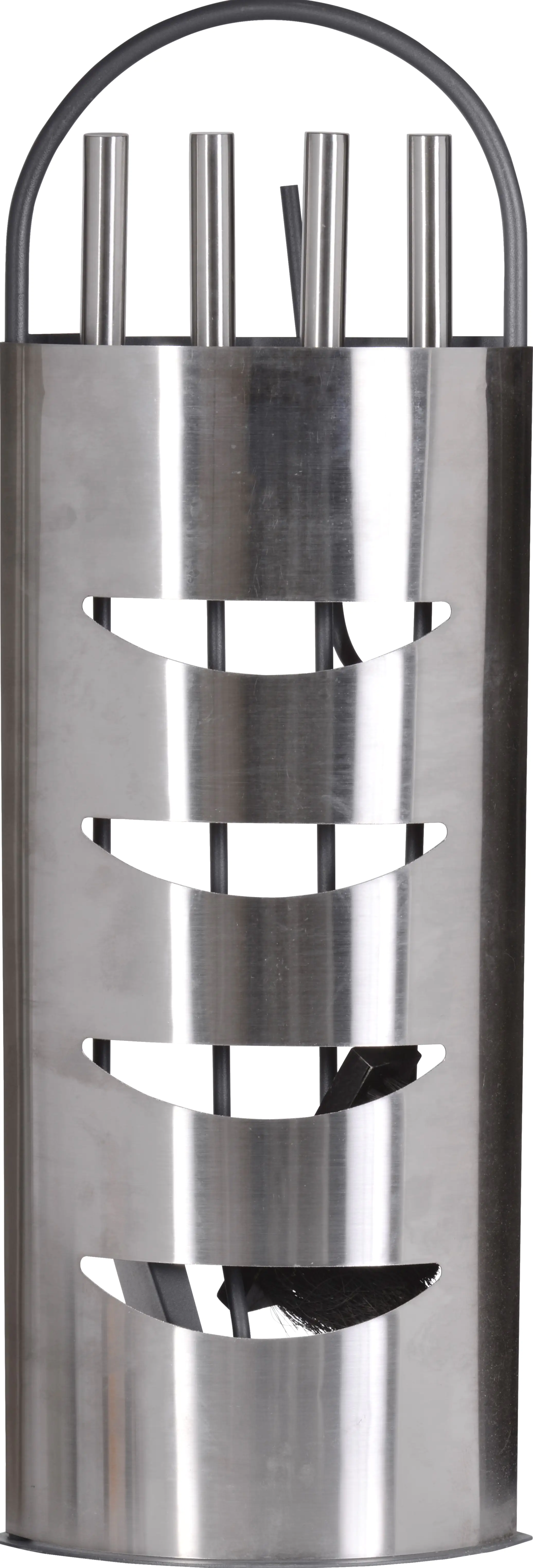 Kaminbesteck 5-teilig Ständer aus Edelstahl