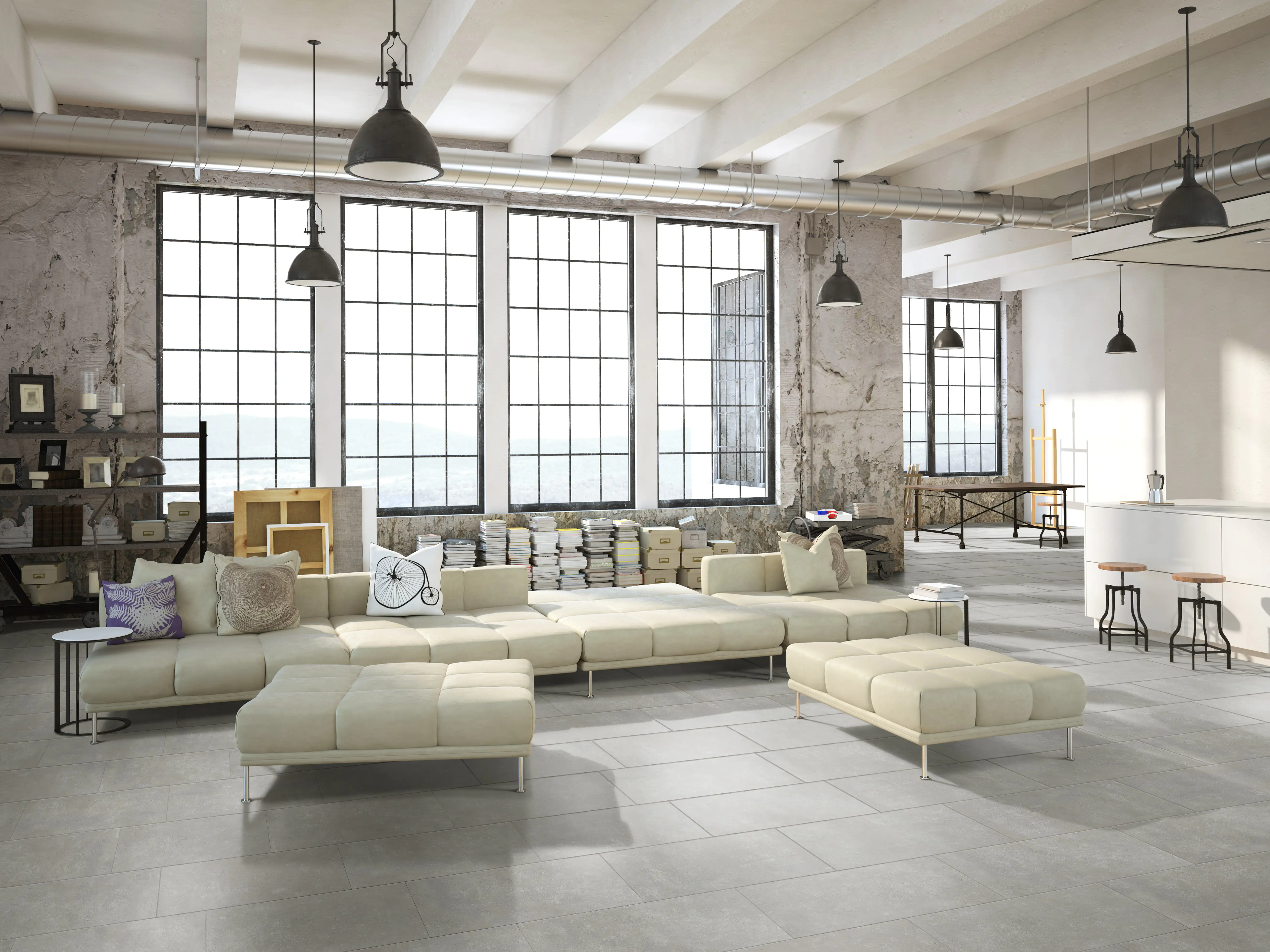 Bodenfliese Feinsteinzeug Absolute 31 x 62 cm grau