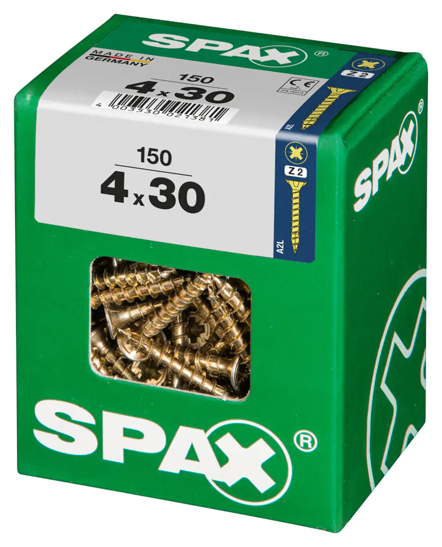 Spax Universalschrauben 4.0 x 30 mm PZ 2 - 150 Stk.