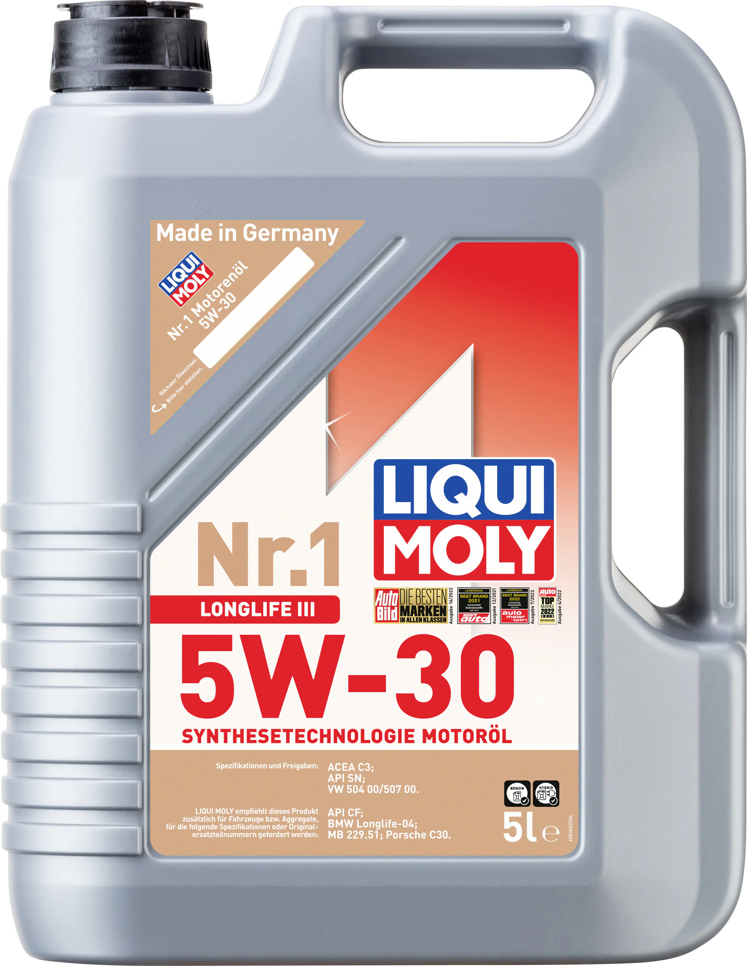 Liqui Moly Motoröl Nr.1 Longlife III 5W-30 5 L Liqui Moly Motoröl Nr.1 Longlife III 5W-30 5 L