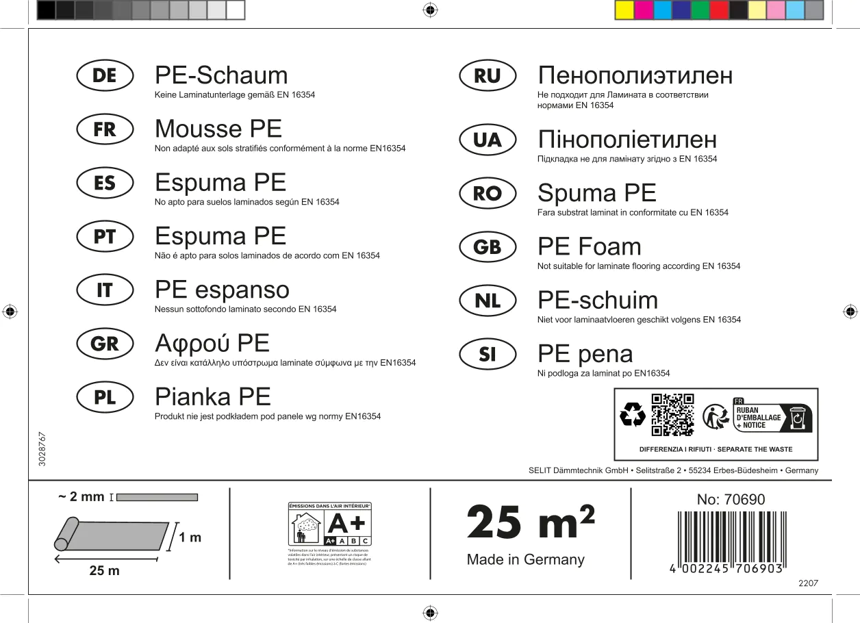 Trittex Dämmunterlage Rolle 25 m