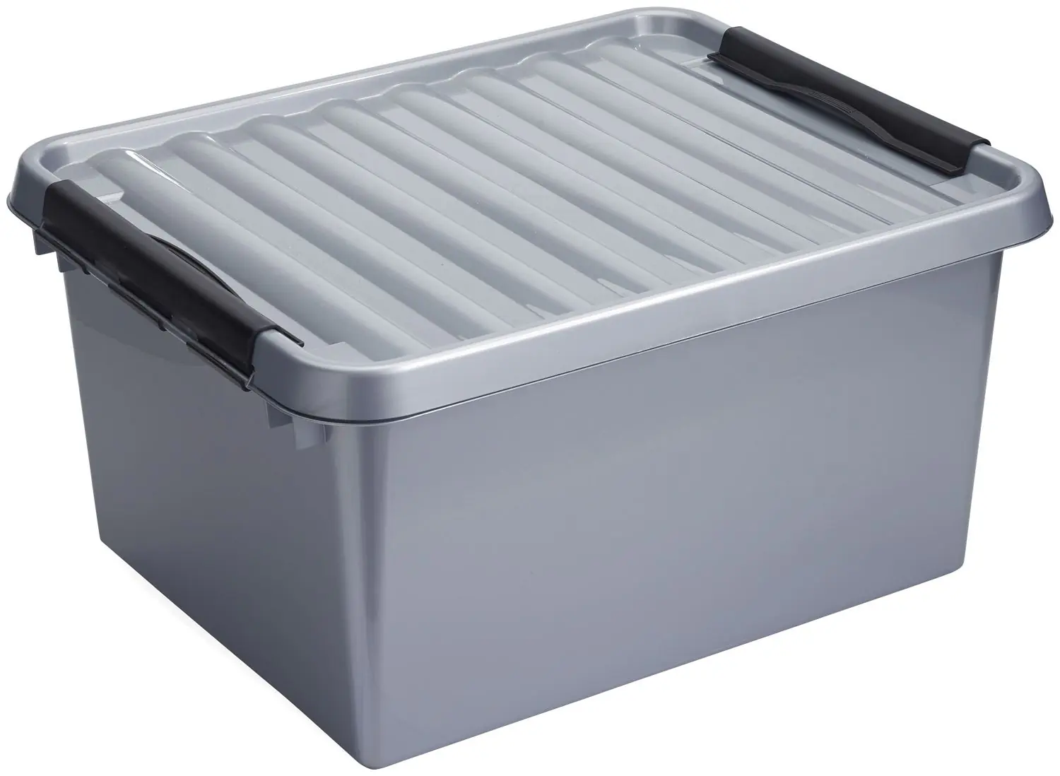 Sunware Aufbewahrungsbox Q-line 36L metallfarbig schwarz 50 x 40 x 26 cm