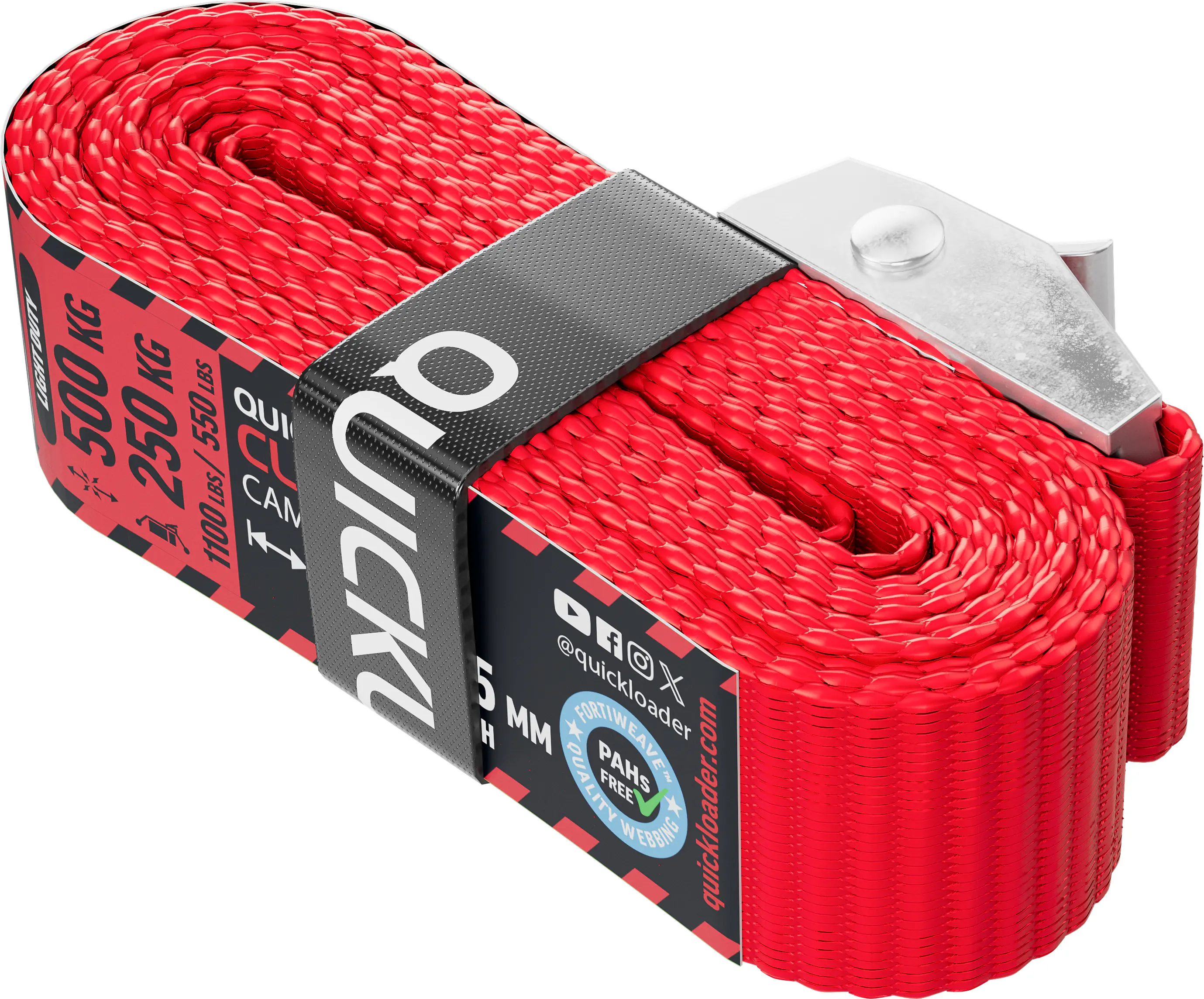 QUICKLOADER® Spanngurt Cambuckle 25 mm x 4 m 1 Stück rot