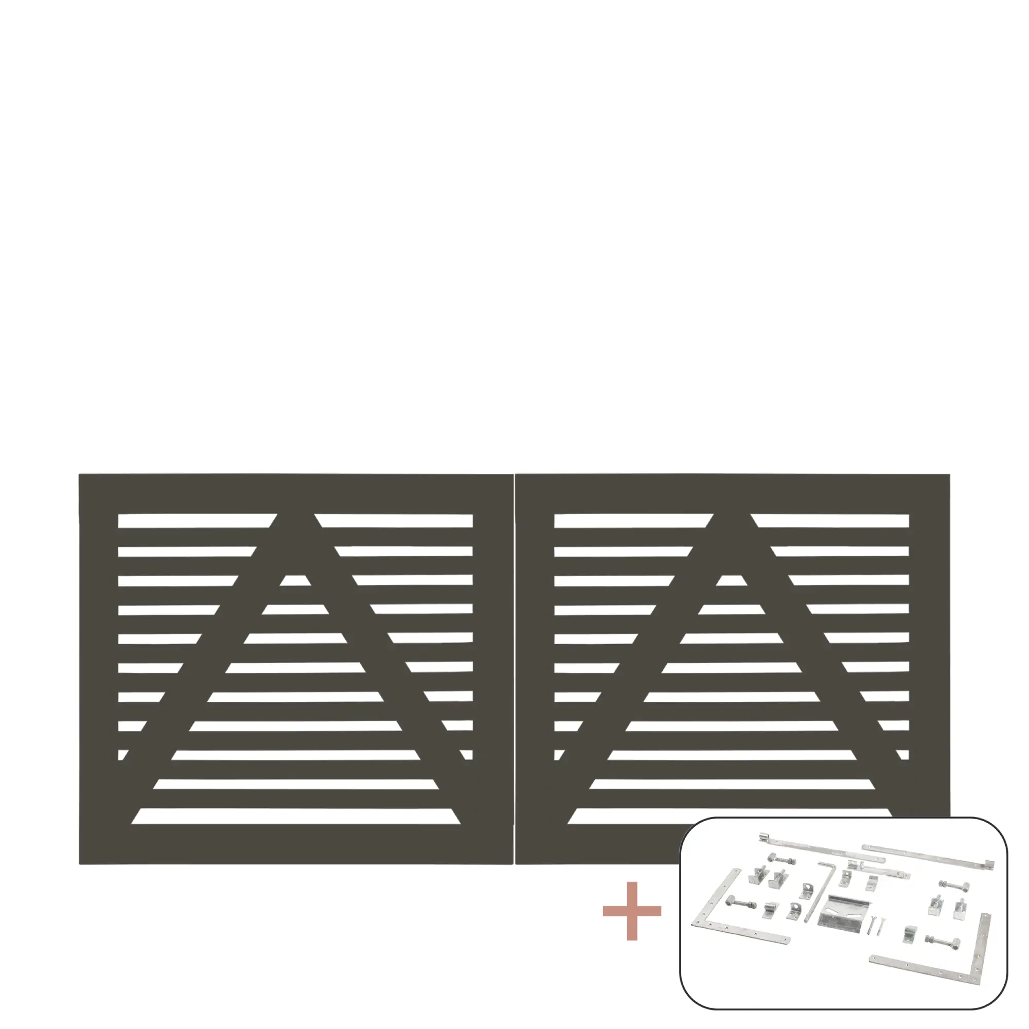 Plus Doppeltor Tokyo inkl. Beschläge 200 x 90 cm umbragrau fungizidbehandelt