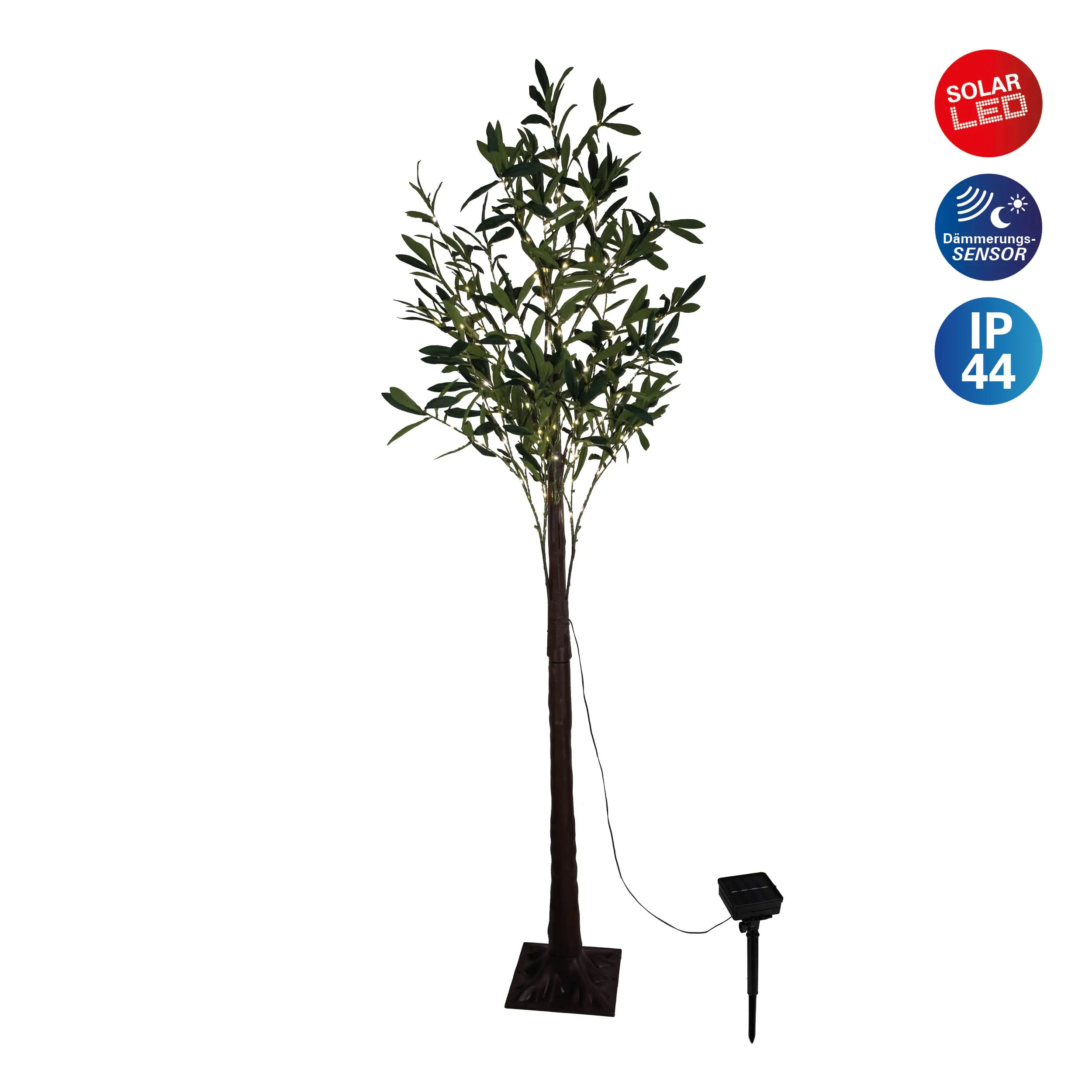 Light & More Solar LED Olivenbaum grün 180 cm warmweiß
