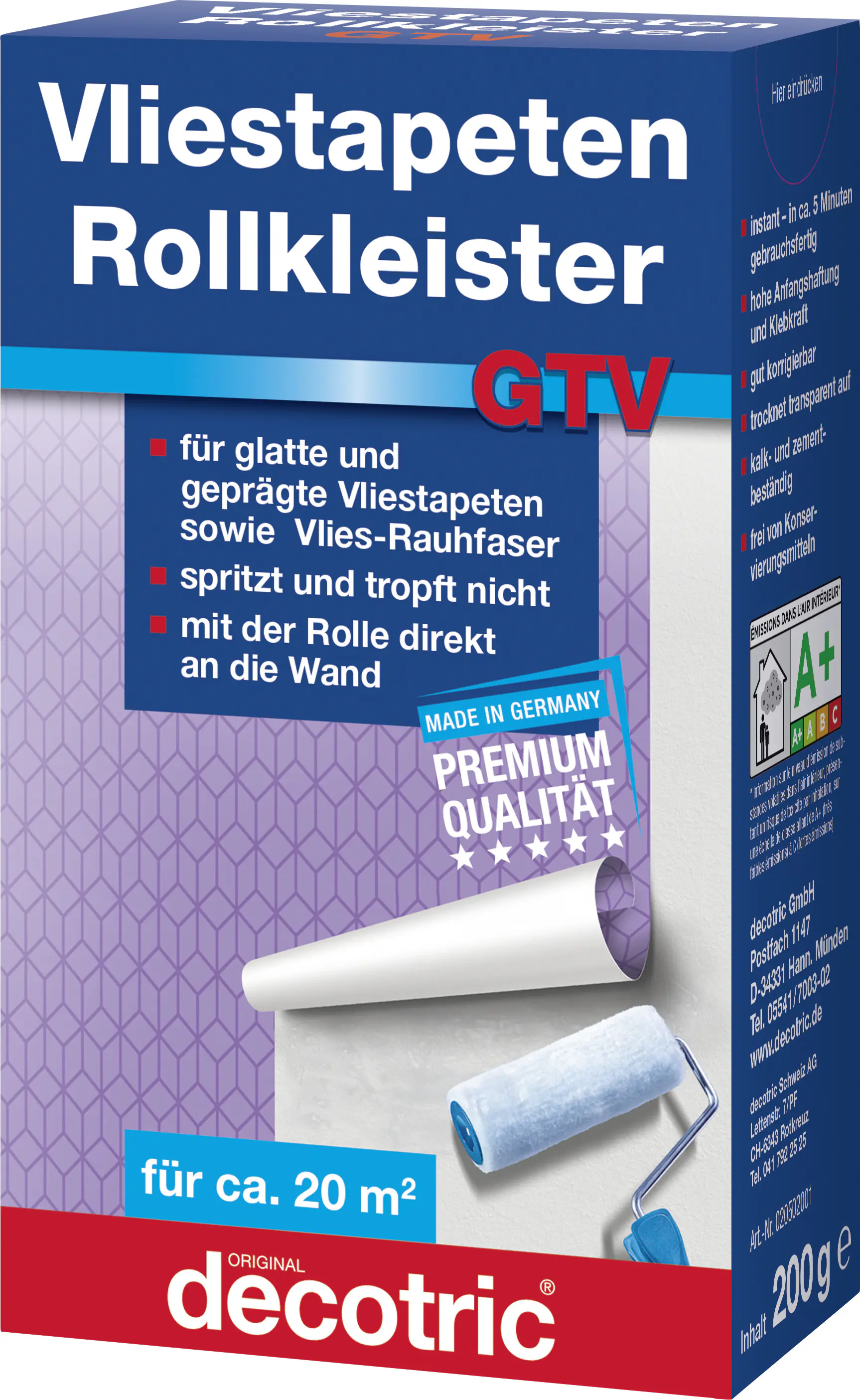 Decotric Vliestapeten-Rollkleister GTV 200 g Decotric Vliestapeten-Rollkleister GTV 200 g