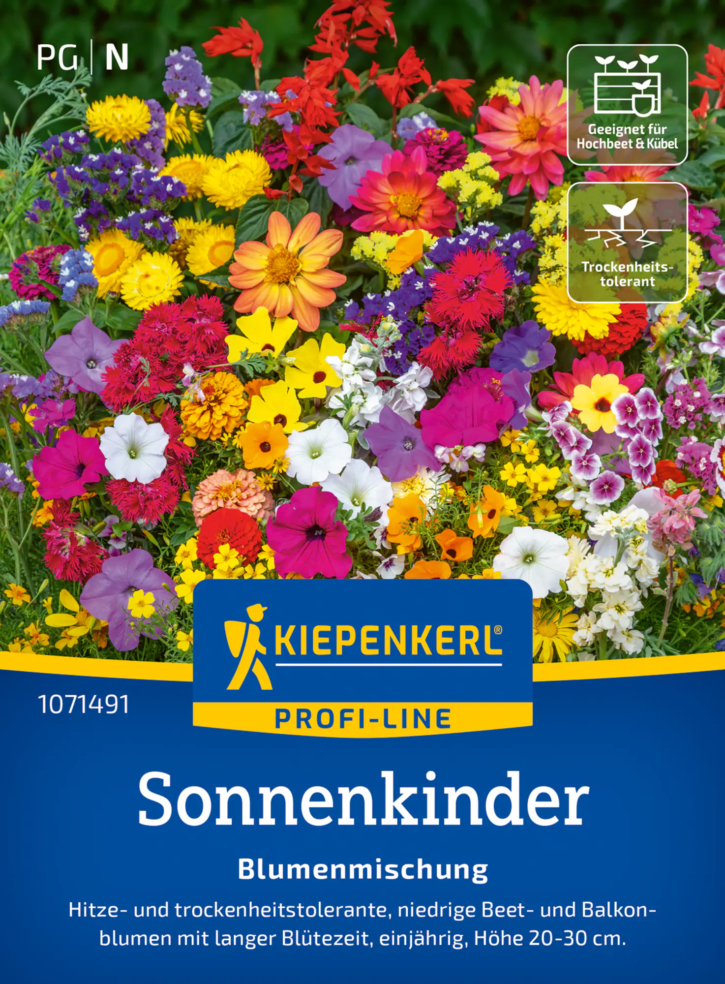 Kiepenkerl Profi-Line Saatgut Blumen-Mischung Pflegeleichte Sonnenkinder für ca. 2-3 m²