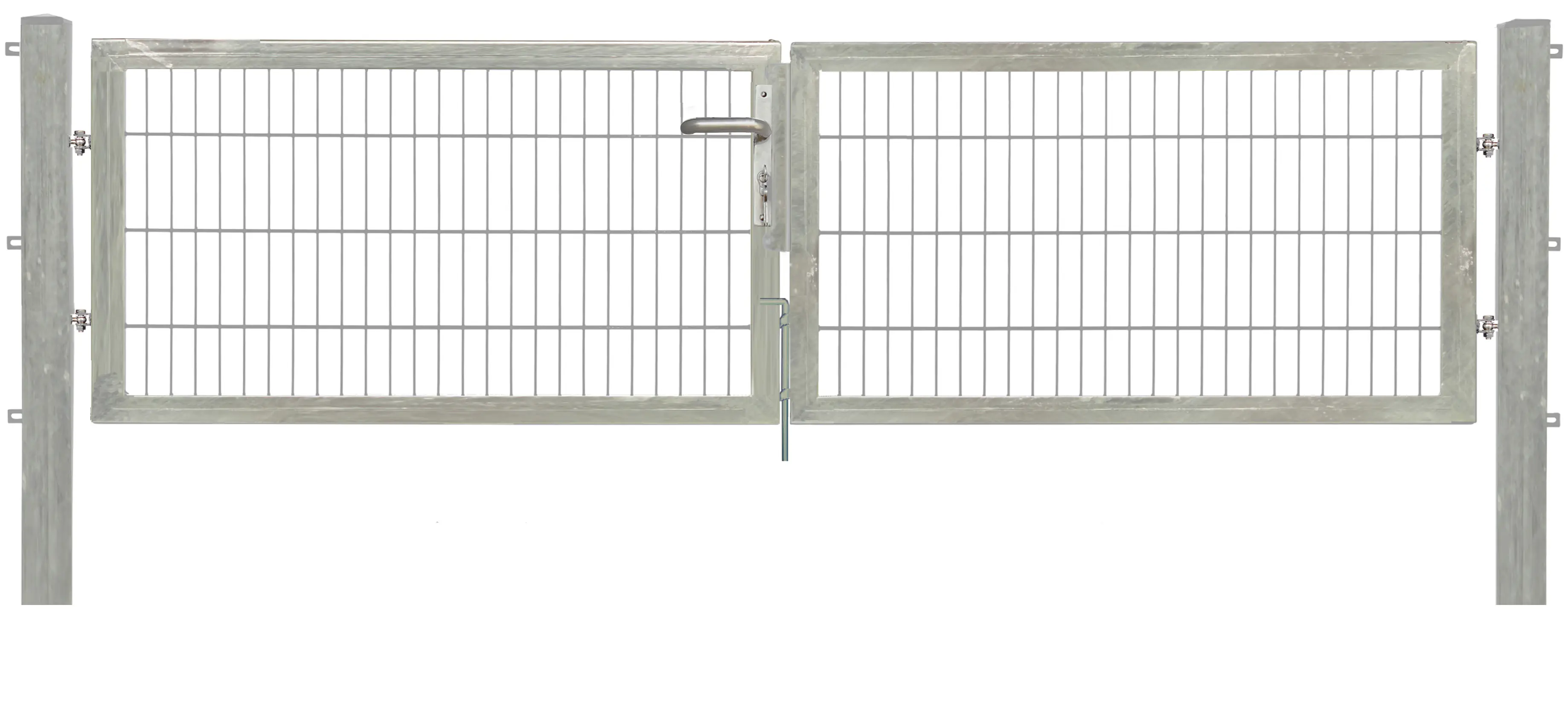 Floraworld Gartentor Premium 2-Tore inkl. 2 Pfosten 300 x 80 cm feuerverzinkt