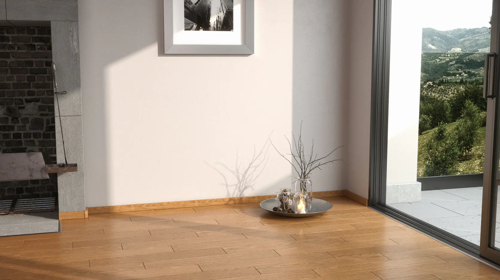 Neuhofer Fußleiste 240 cm x 58 x 19 mm magnolia