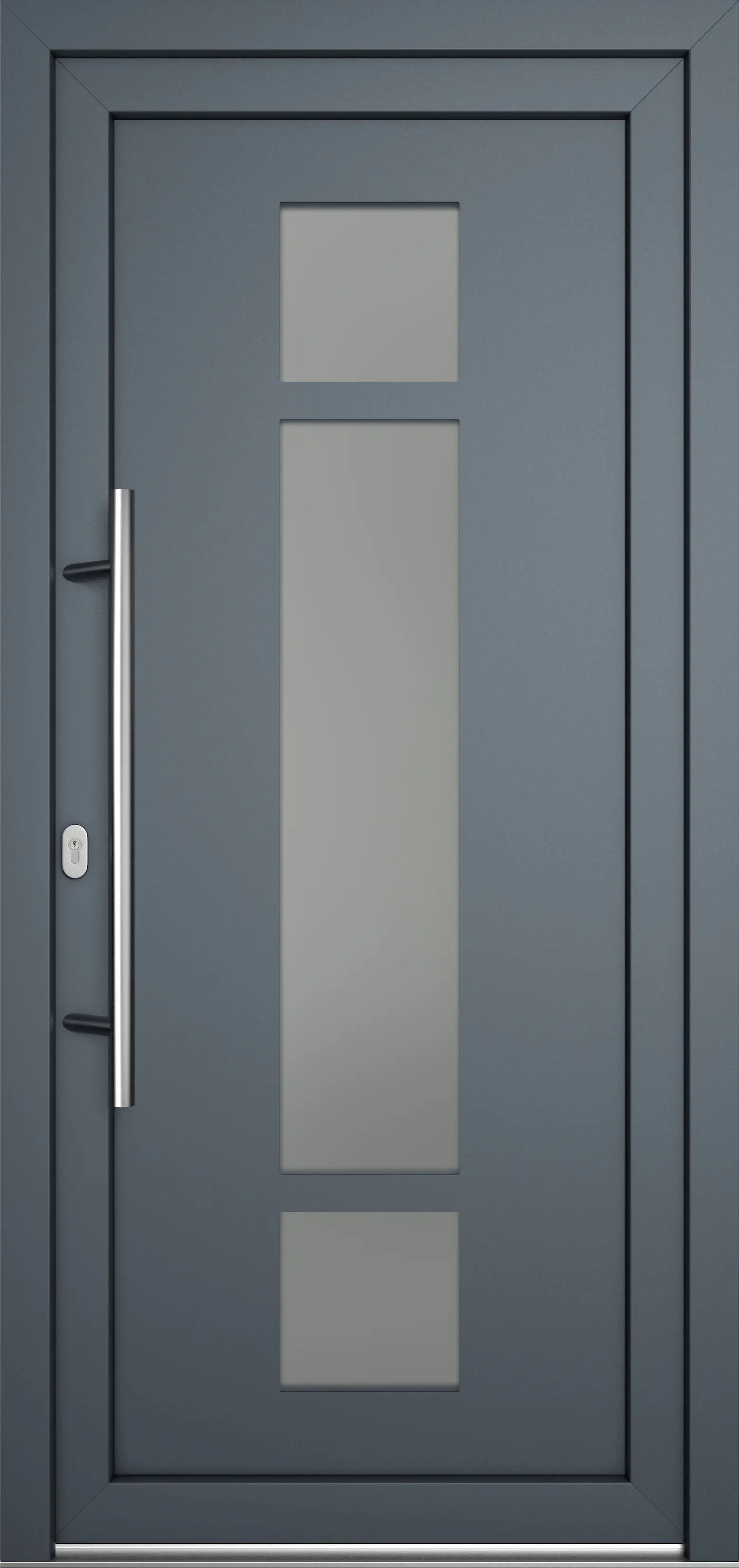 Meeth Haustür Optimal Pro PVC Modell 102 98 x 200 cm DIN Links weiß/titan