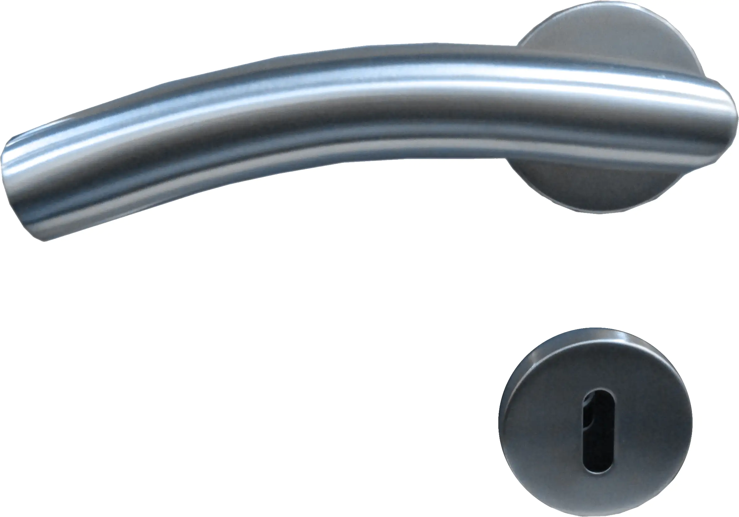 TrendLine BB-Rosettengarnitur Edelstahl Ø 5 cm rund gebogener Griff