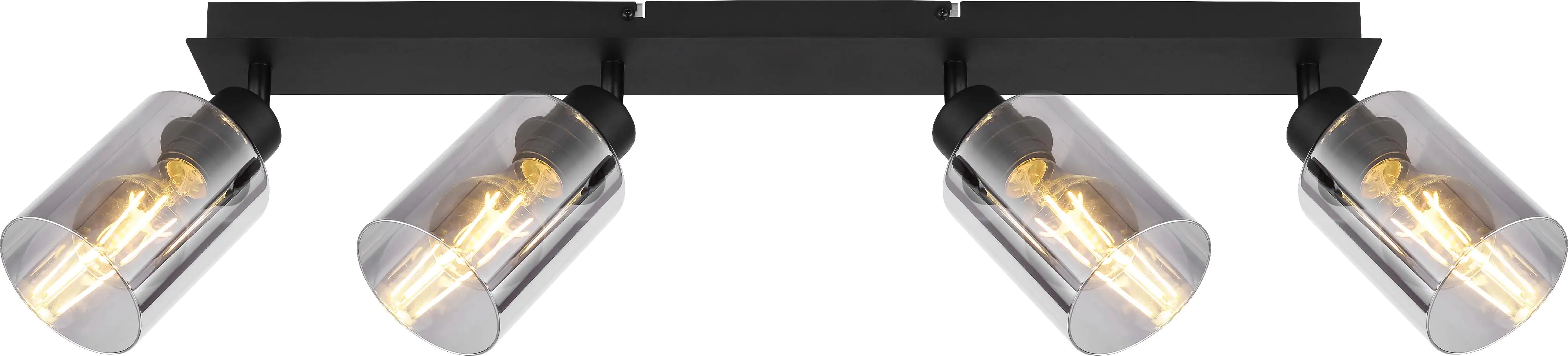 Globo 4er Spot Hadera schwarz 67 x 9 cm 4 x E 27, max. 15 W, dimmbar Globo 4er Spot Hadera schwarz 67 x 9 cm 4 x E 27, max. 15 W, dimmbar