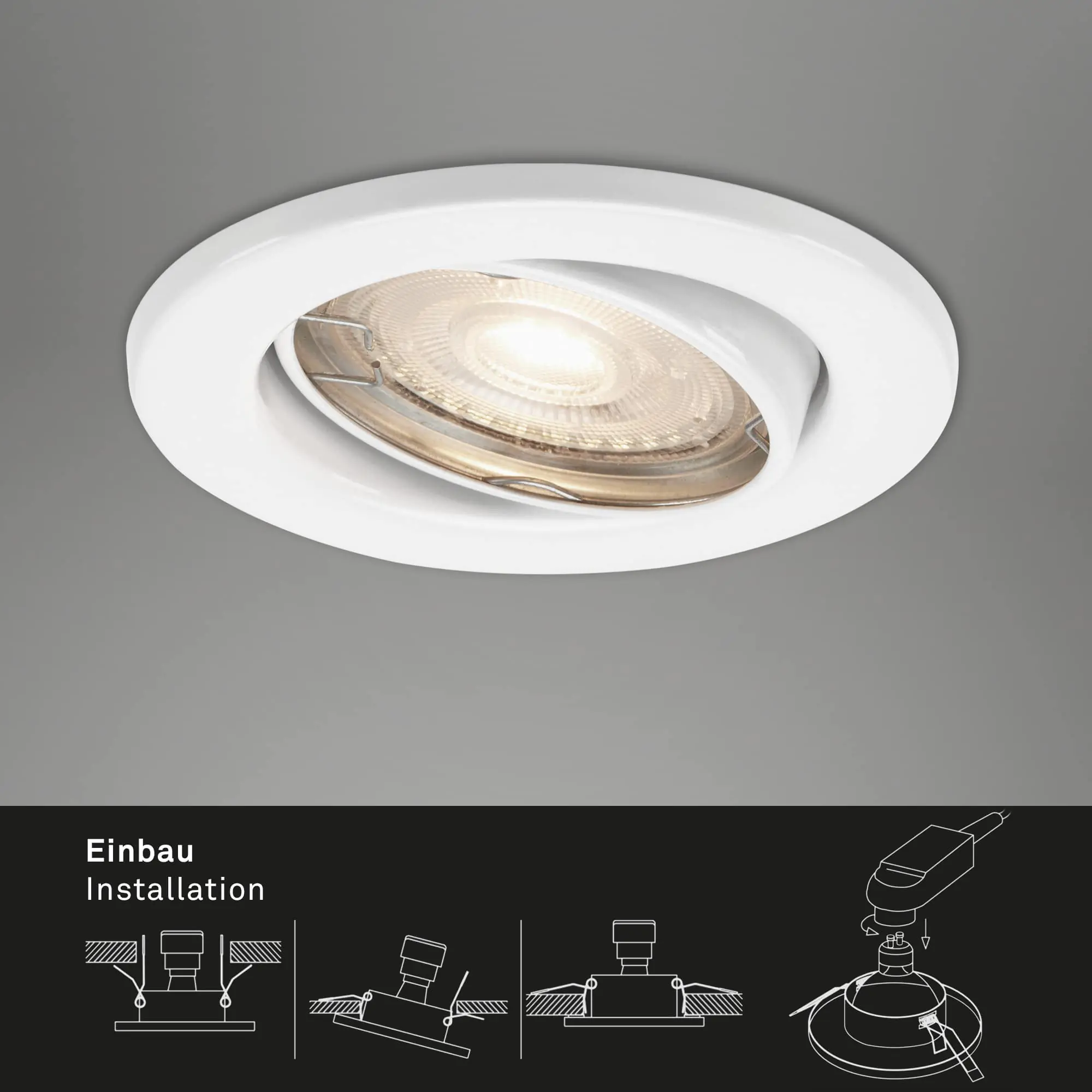 Di-Ka LED Einbauleuchte Sten 3er Set weiß Ø 8,6 cm GU10, warmweiß Di-Ka LED Einbauleuchte Sten 3er Set weiß Ø 8,6 cm GU10, warmweiß