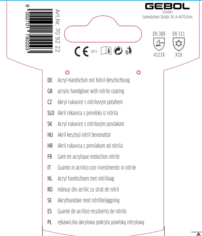 Gebol Handschuh Winter Lite Touch  