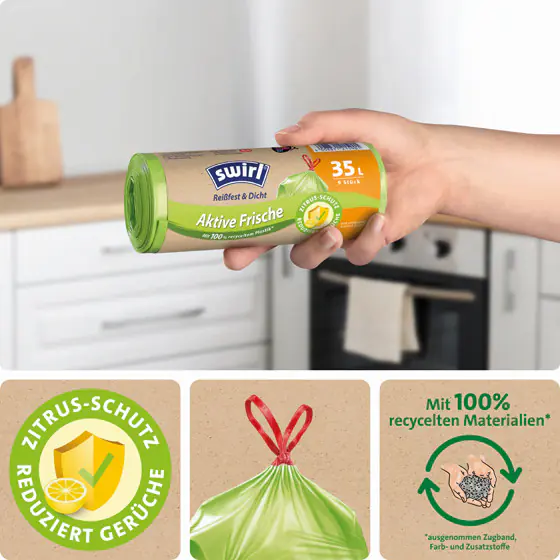 Swirl® 35 l Aktive Frische Müllbeutel Reißfest & Dicht