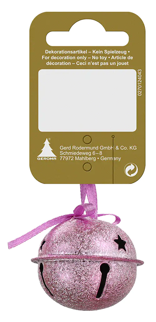 Glocke rosa aus Metall Ø 4 cm