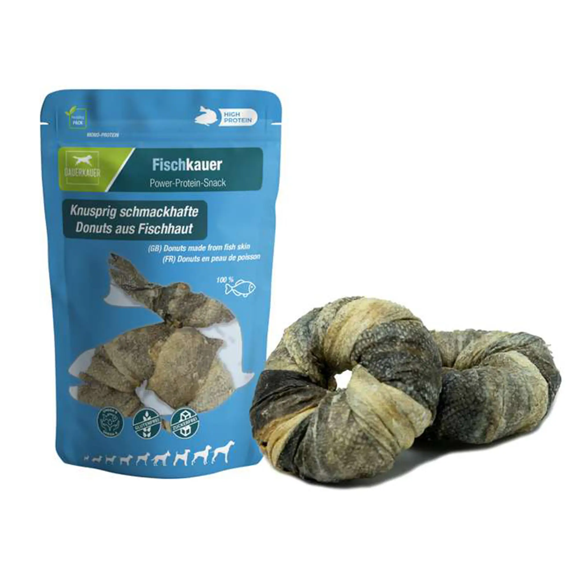 Wolters Hundeleckerli Dauerkauer Donuts aus 100 % Fischhaut 2 Stück 60 g