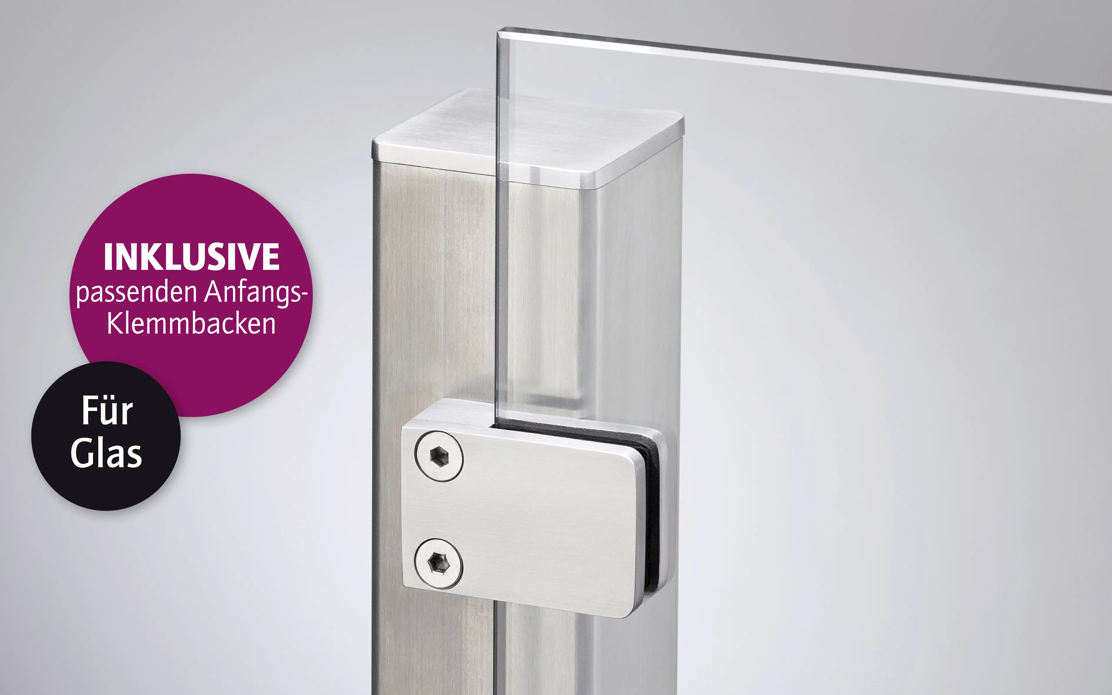 Ambiente Anfangspfosten-Set zum ANSCHRAUBEN 187 cm 6 x 6 cm Edelstahl V2A Ambiente Anfangspfosten-Set zum ANSCHRAUBEN 187 cm 6 x 6 cm Edelstahl V2A