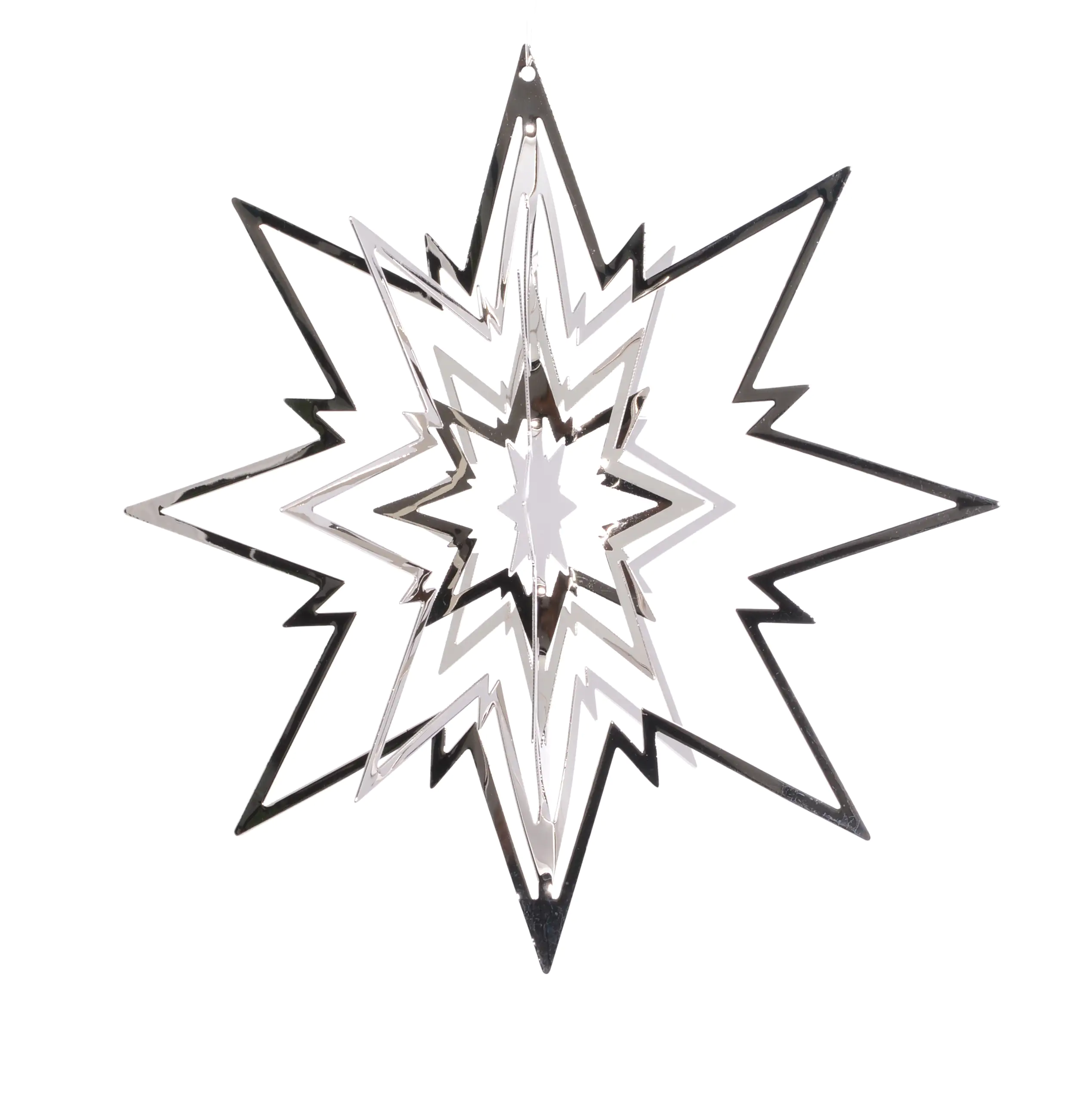 Riffelmacher Deko Metallstern silber 12 cm
