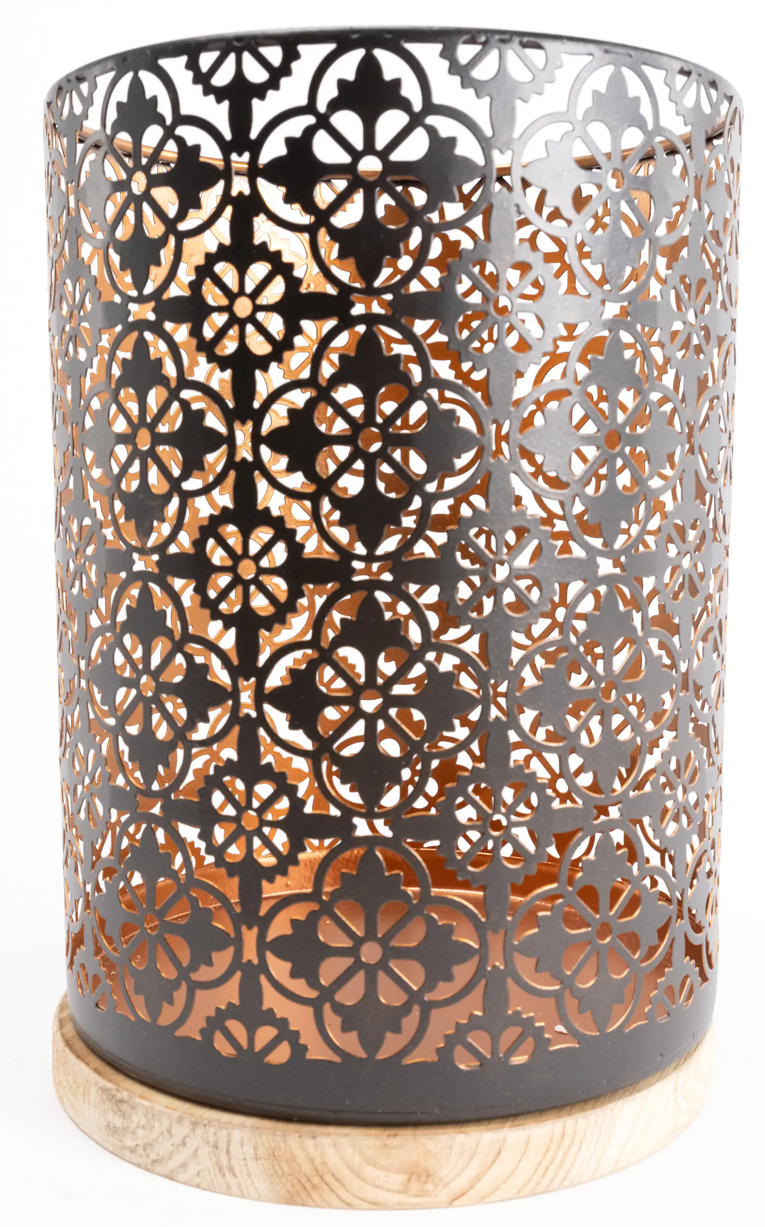 TrendLine Windlicht Metall Ø 15 x 21,5 cm schwarz gold