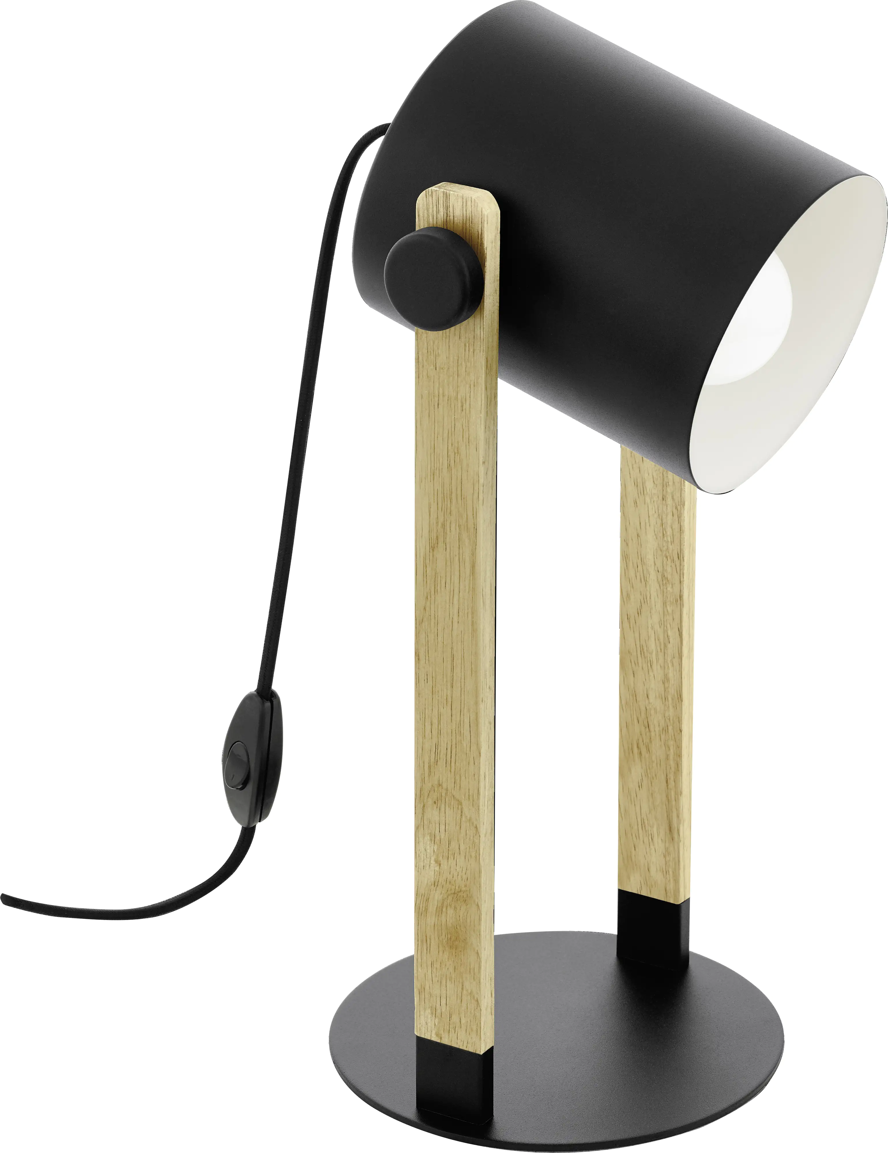 Eglo Tischleuchte Hornwood schwarz natur 42 x 21 x 18 cm E27