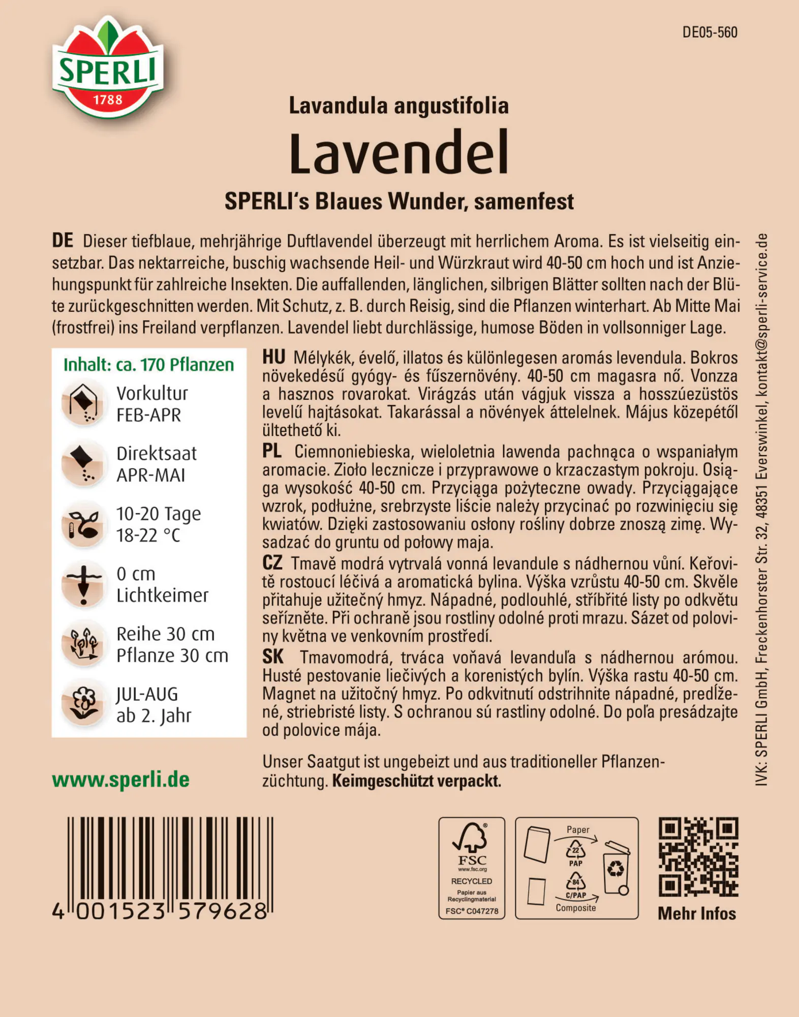Sperli Lavendel Sperli 's Blaues Wunder