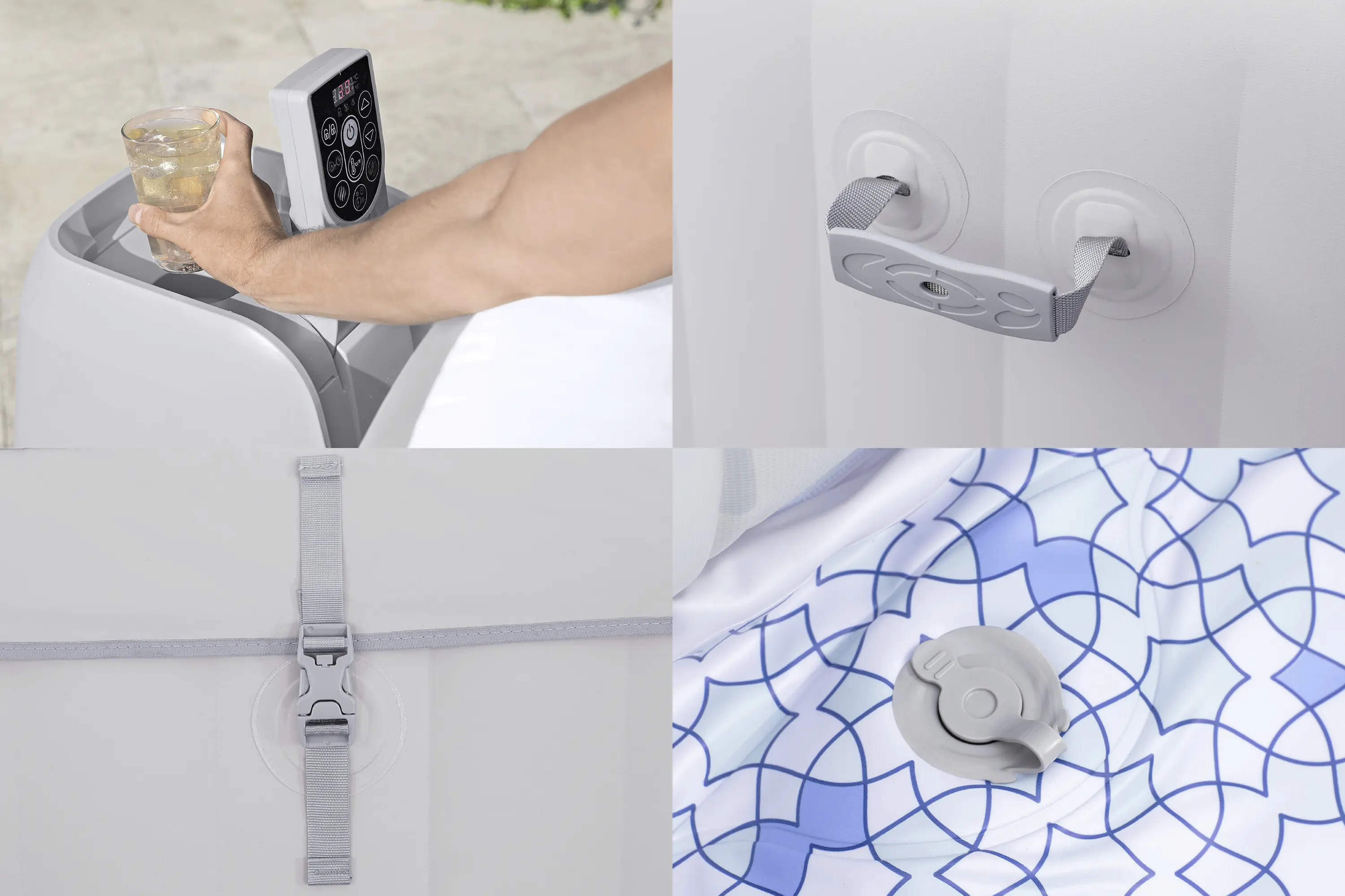 Bestway LED Whirlpool Outdoor für 6 Personen Lay-Z-Spa Paris AirJet Ø 196 x 66 cm