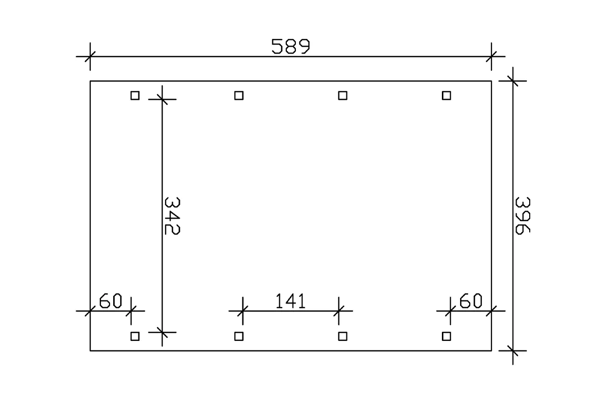 SKAN HOLZ Carport Spreewald 396 x 589 cm mit Aluminiumdach