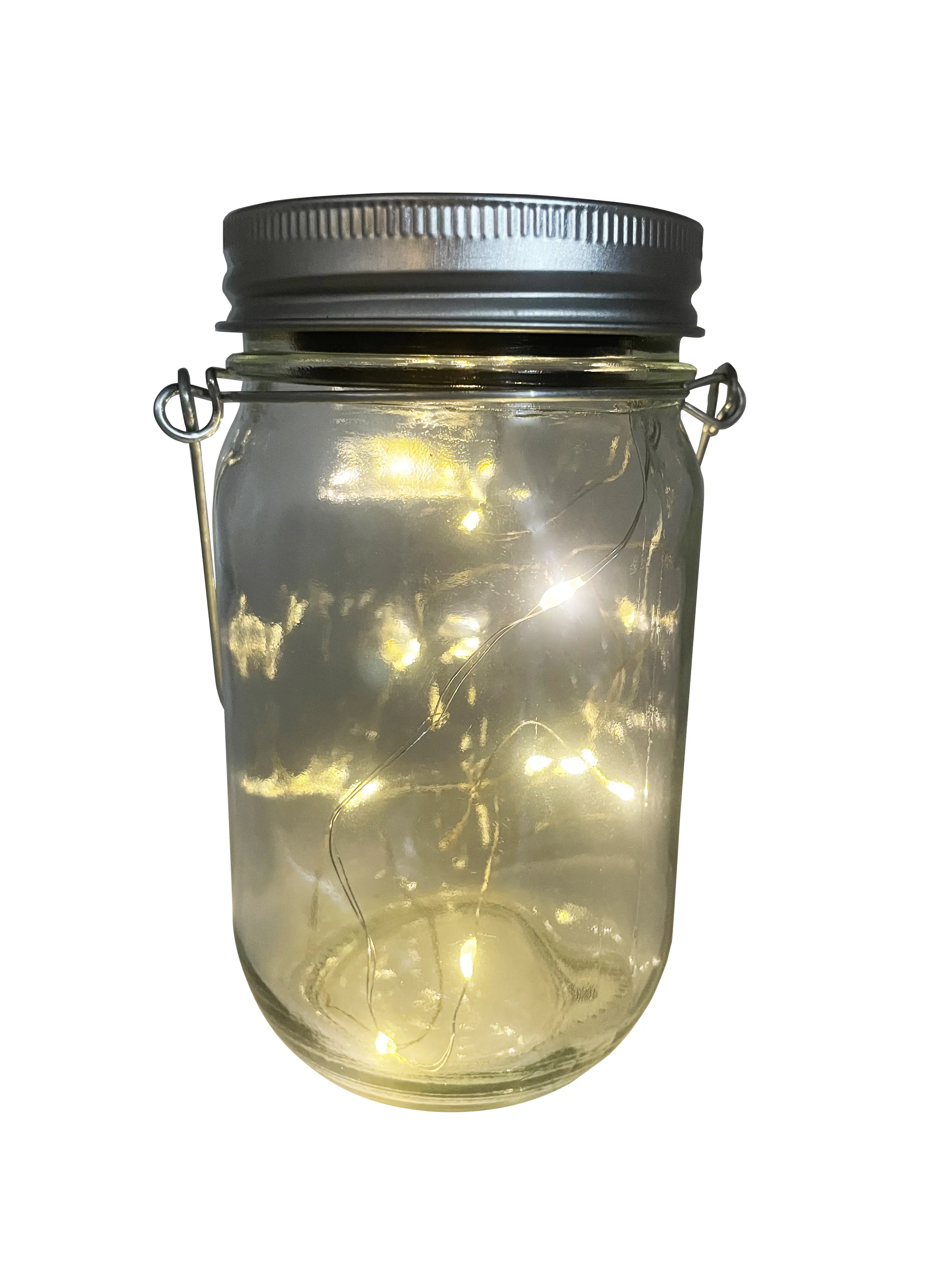 Dapo LED Solarleuchte Lichterkette im Glas warmweiß