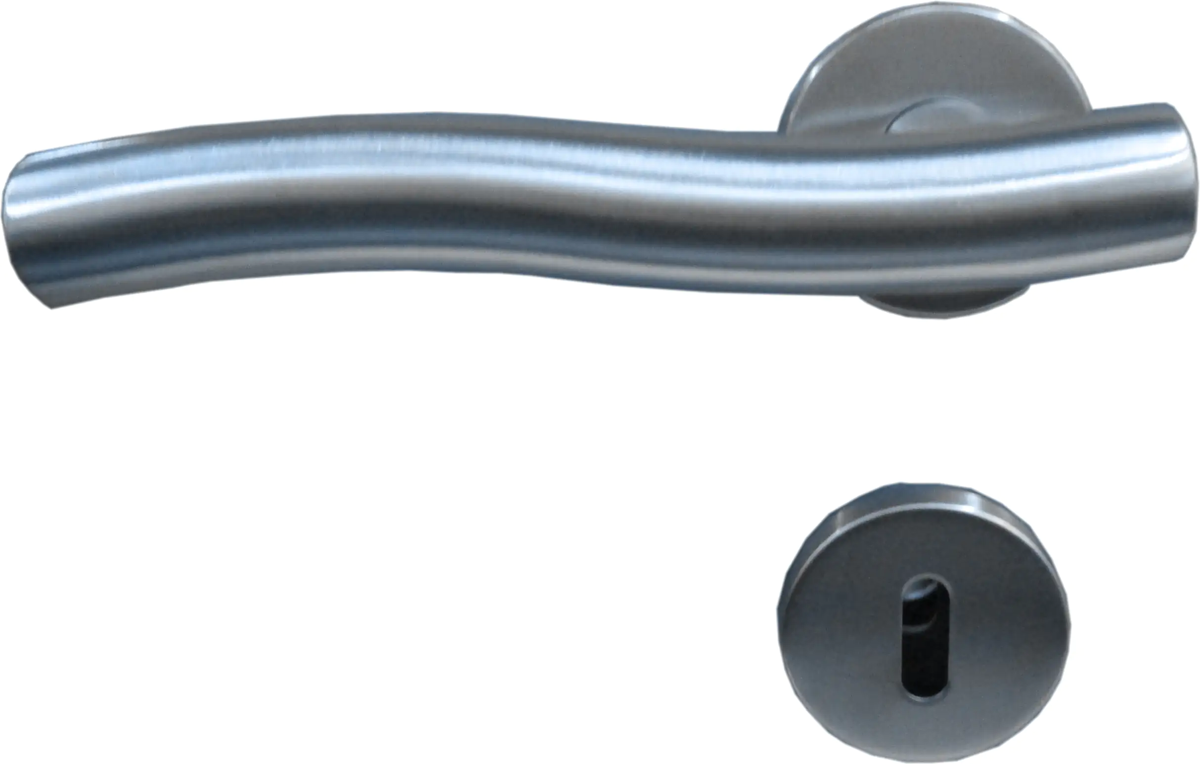 TrendLine BB-Rosettengarnitur Edelstahl Ø 5 cm rund welliger Griff