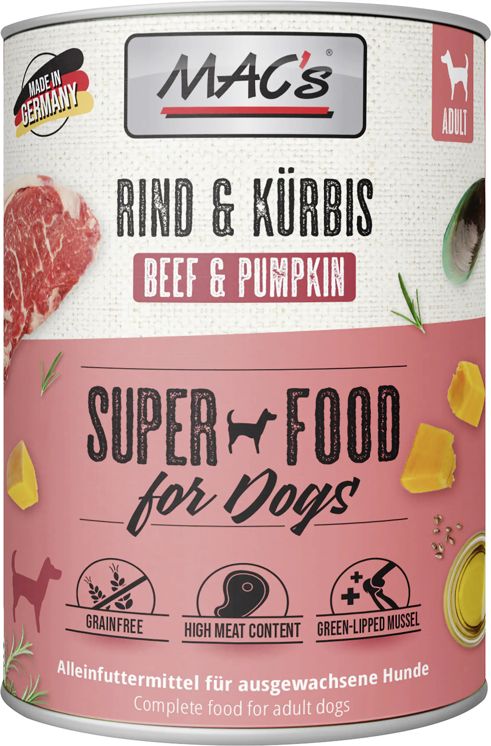Macs Dog Rind & Kürbis 800 g Macs Dog Rind & Kürbis 800 g