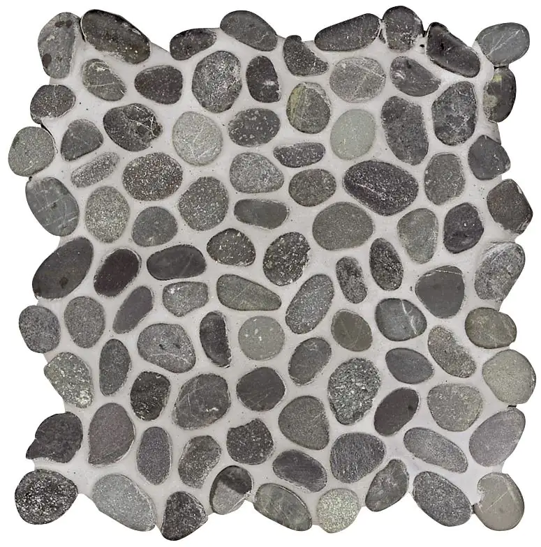 Mosaikfliese Flusskiesel 30 x 30 cm schwarz