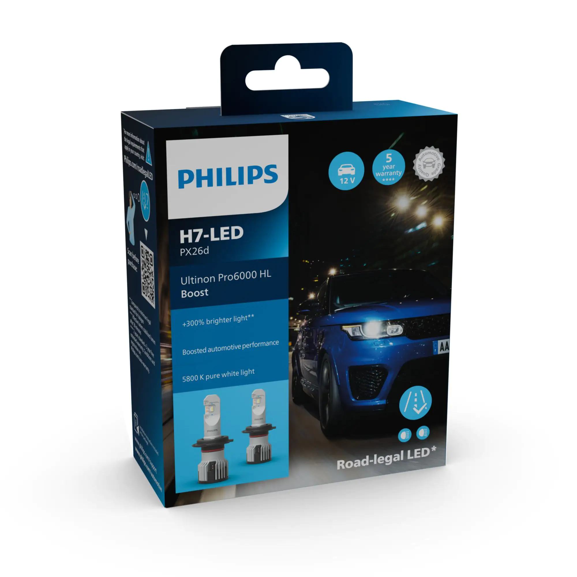 Philips Scheinwerferlampe H7-LED Ultinon Pro6000 Boost PX26d