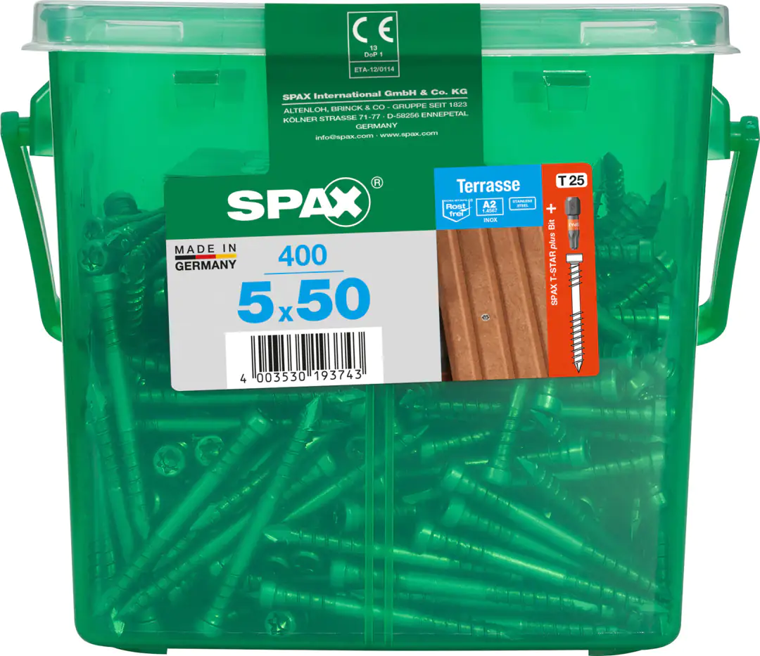 Spax Terrassenschrauben 5.0 x 50 mm TX 25 - 400 Stk.
