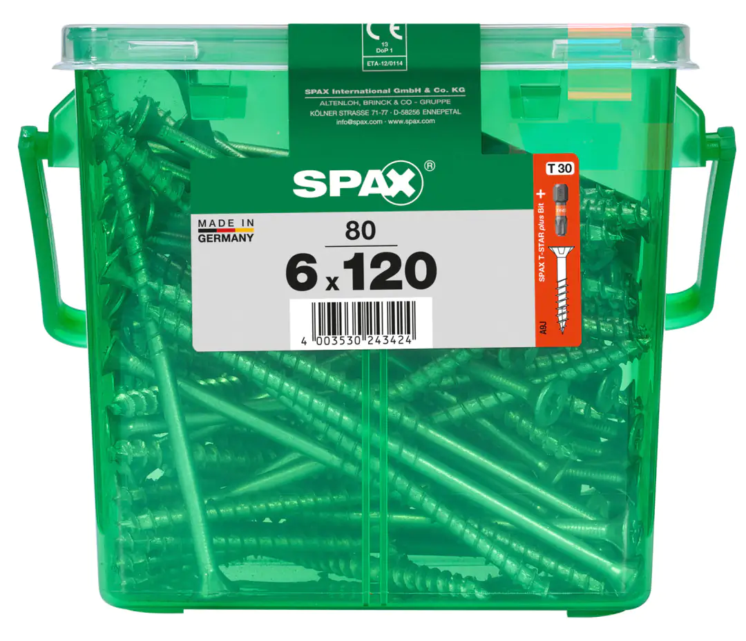 Spax Universalschrauben 6.0 x 120 mm TX 30 - 80 Stk. Spax Universalschrauben 6.0 x 120 mm TX 30 - 80 Stk.