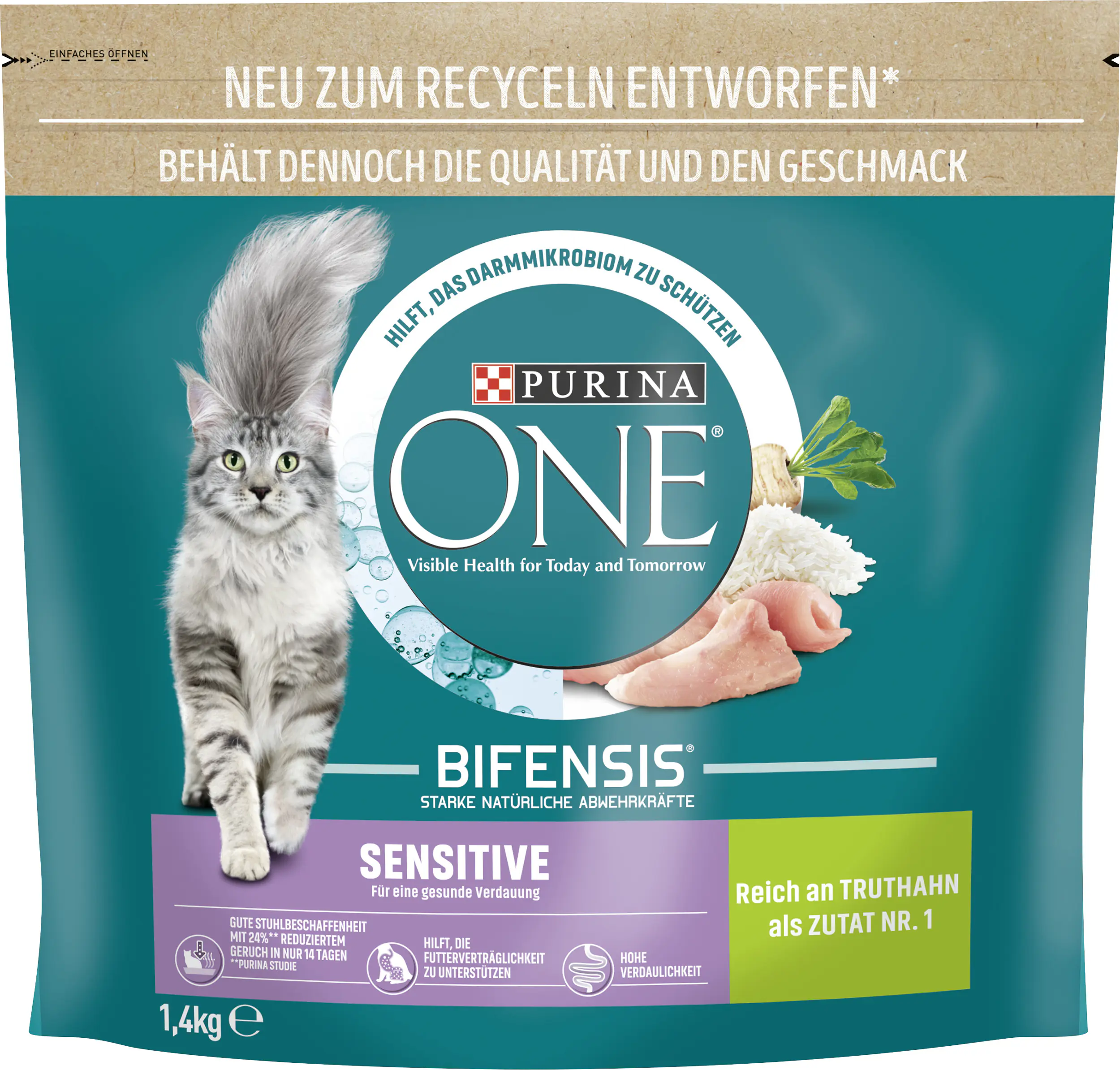 Purina One Katzenfutter Sensitive reich an Truthahn 1,4 kg