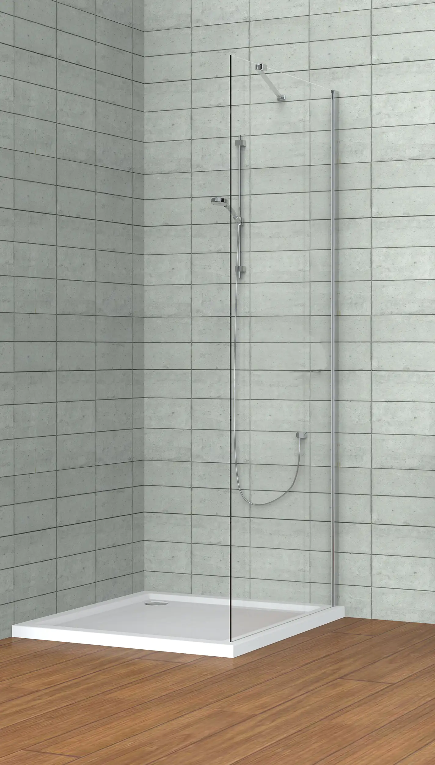 2077823013430 Primaster Duschwand Easy-6 Mix & Match 80 x 195 cm chrom