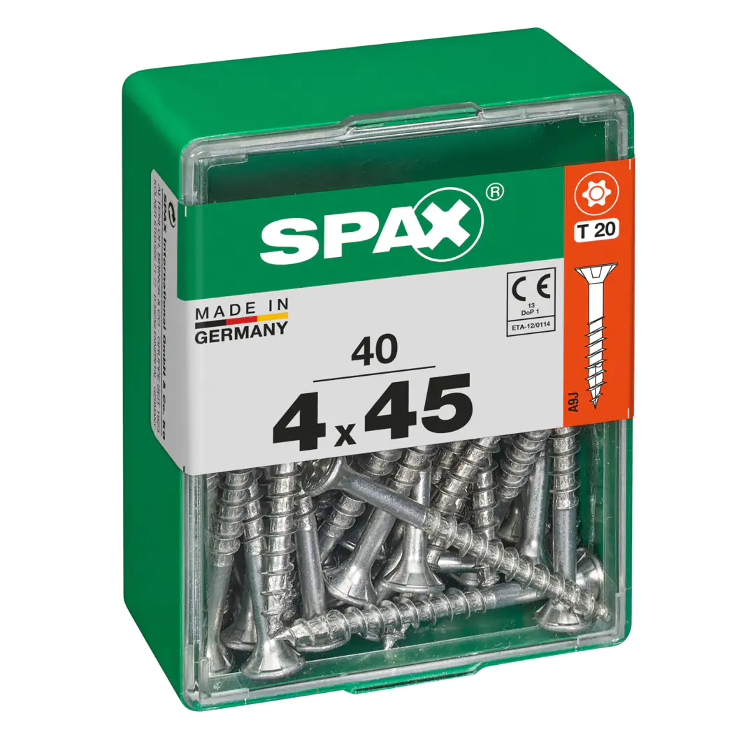 Spax Universalschrauben 4.0 x 45 mm TX 20 - 40 Stk. Spax Universalschrauben 4.0 x 45 mm TX 20 - 40 Stk.
